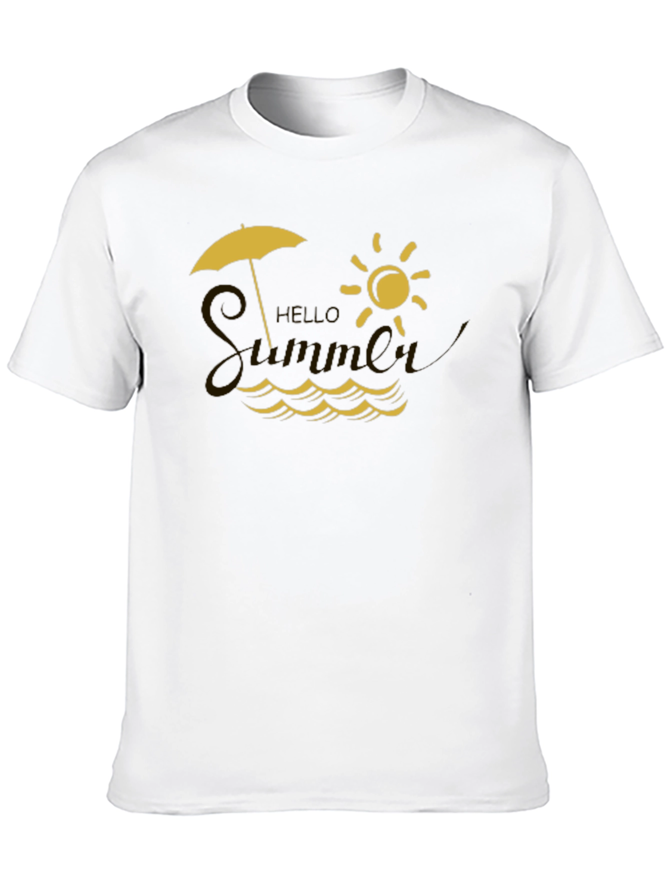 Hello Summer Graphic Tee - Black Cotton T-Shirt