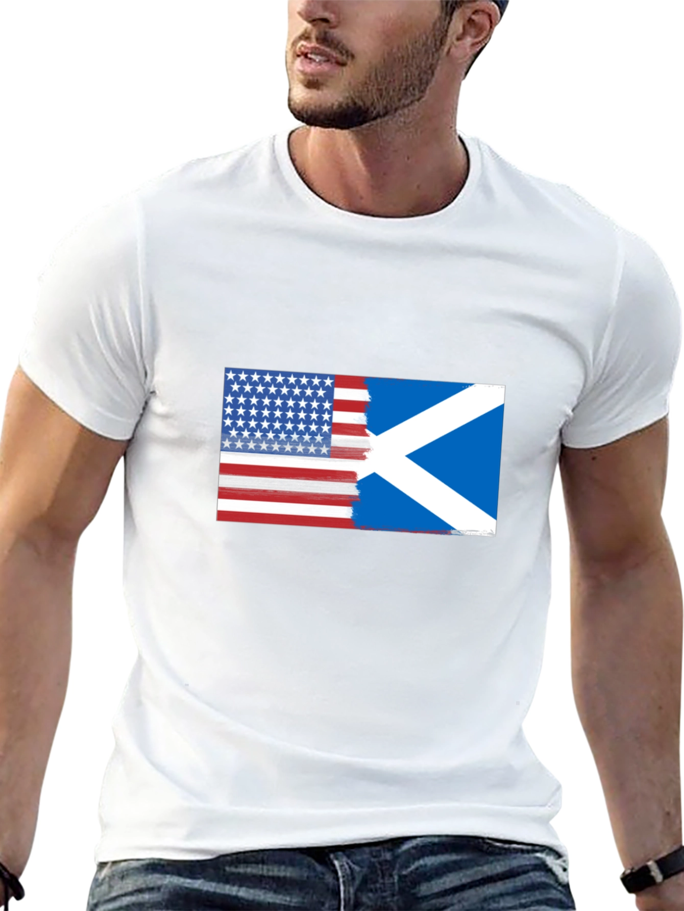 USA & Scotland Flag T-Shirt