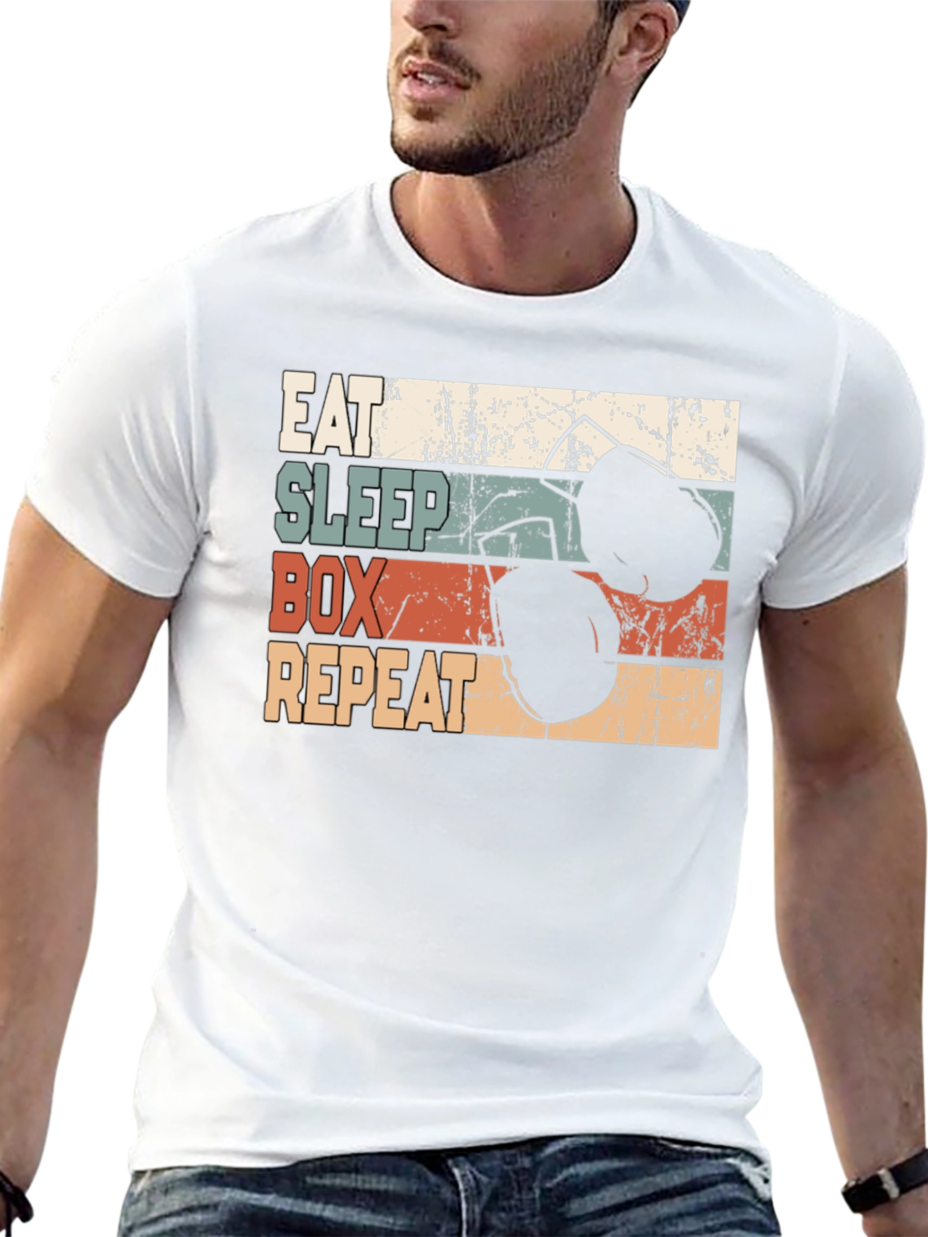 Eat Sleep Box Repeat Graphic T-Shirt