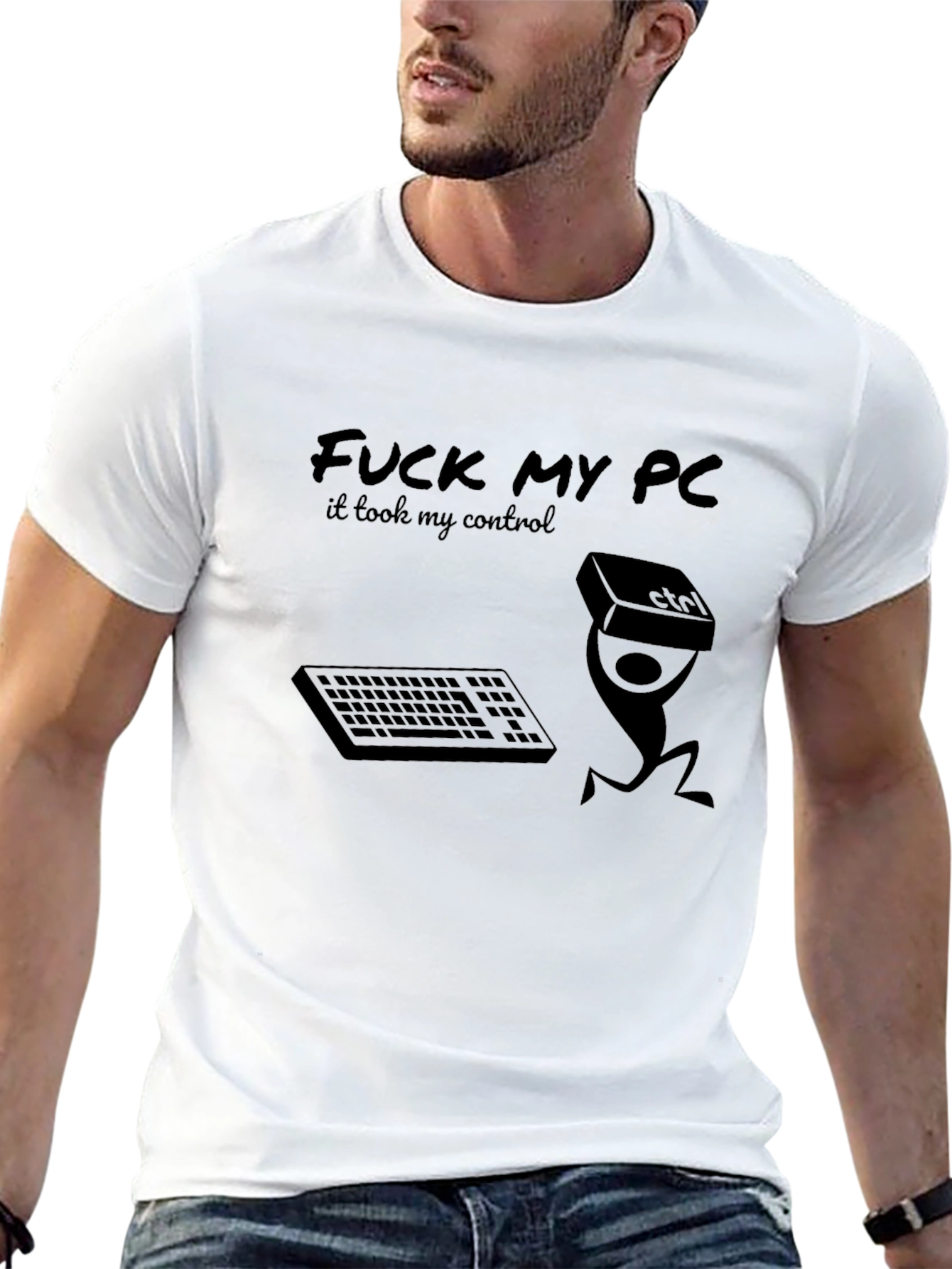 Funny PC Gamer T-Shirt - Control Freak Design