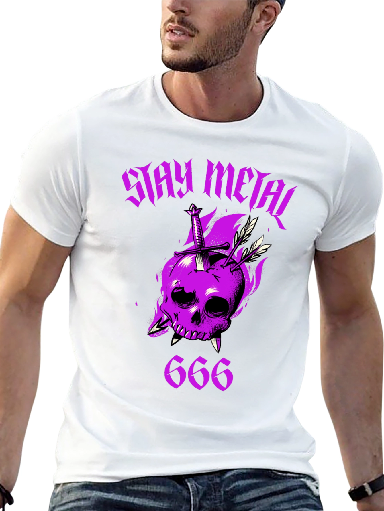 Stay Metal Skull T-Shirt - Heavy Metal Graphic Tee