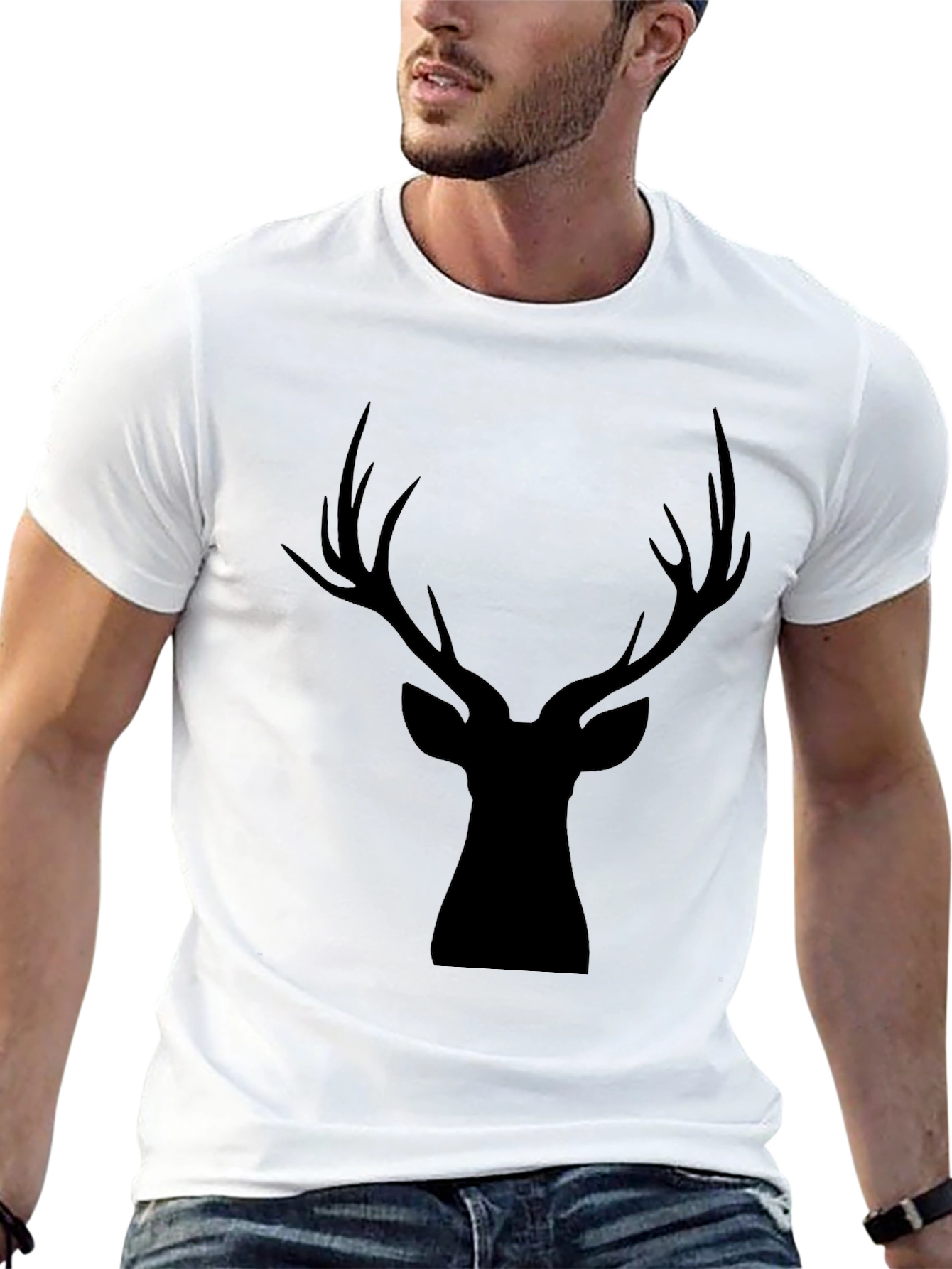 Black Deer Silhouette Graphic Tee