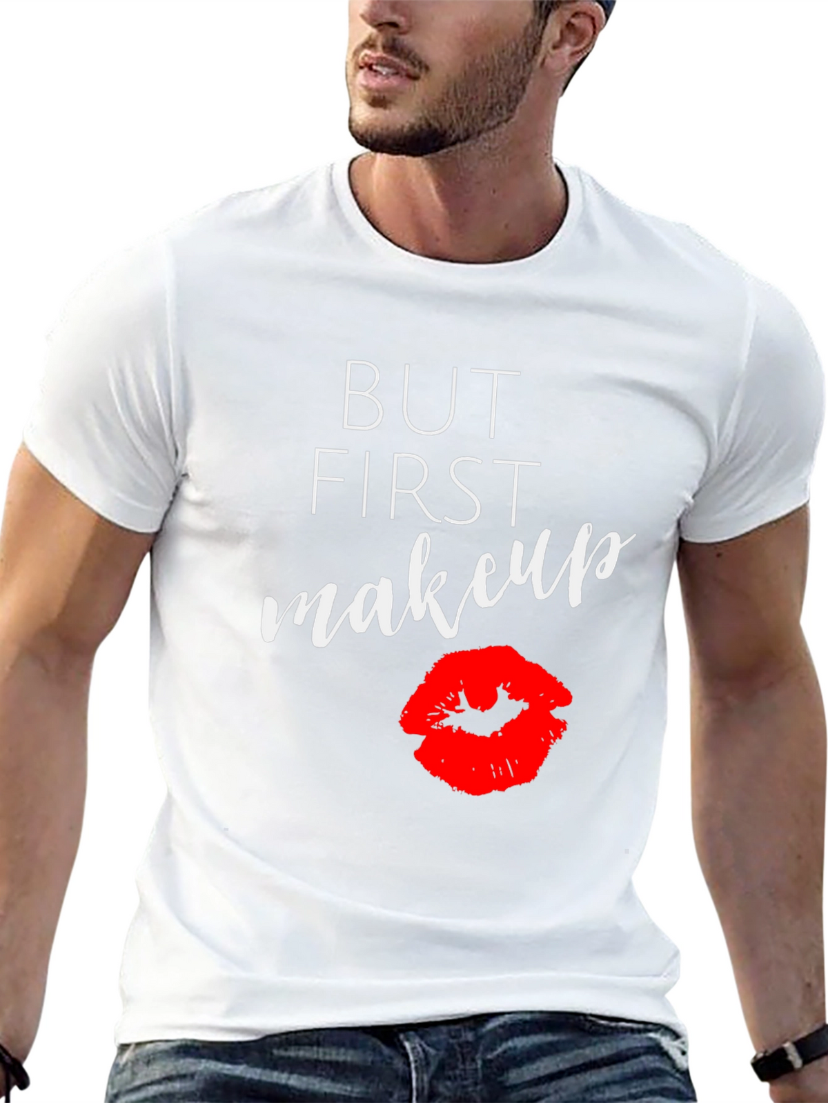 But First Makeup Graphic Tee - Black T-Shirt