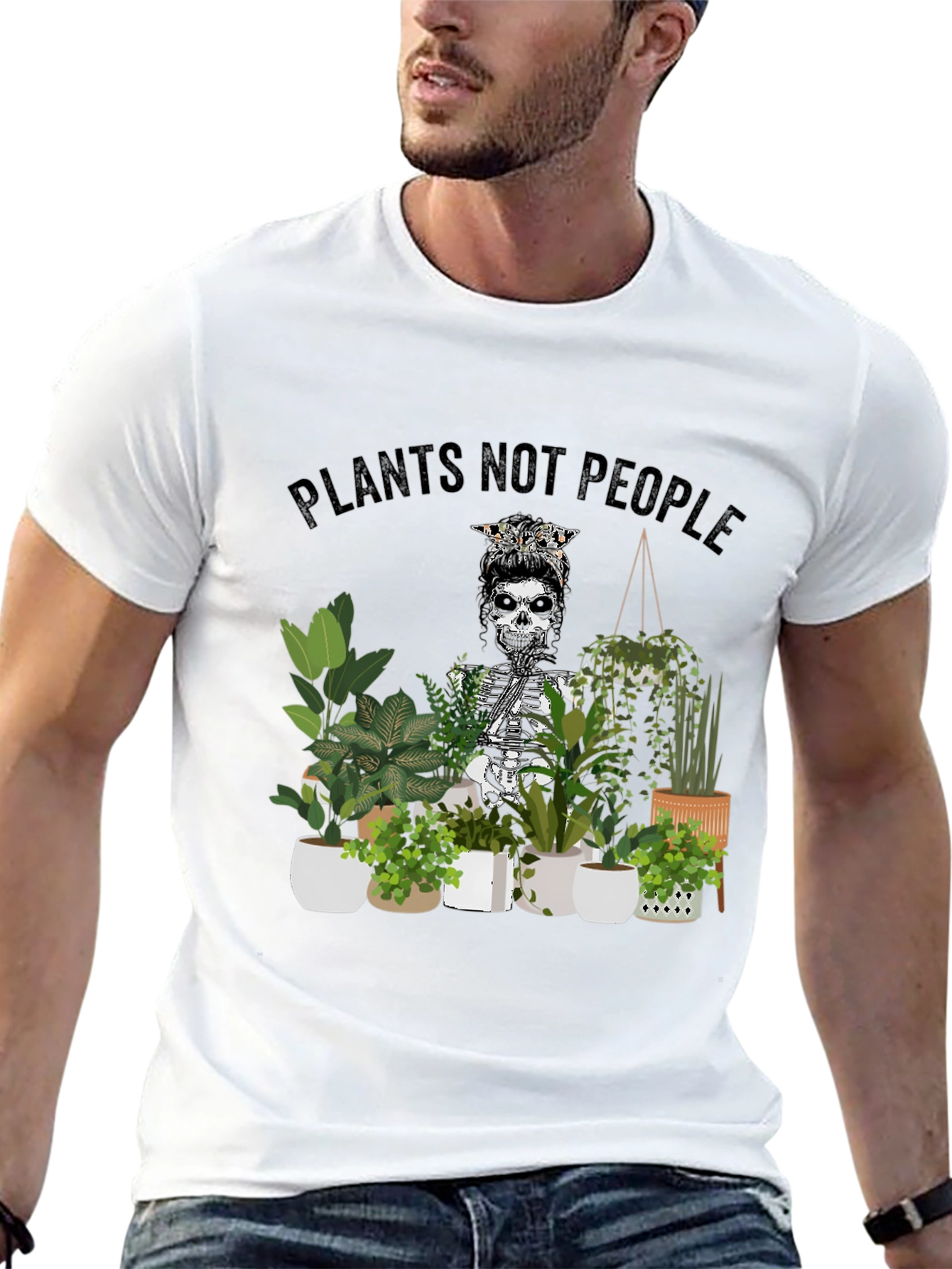 Plants Not People Skeleton Graphic Tee