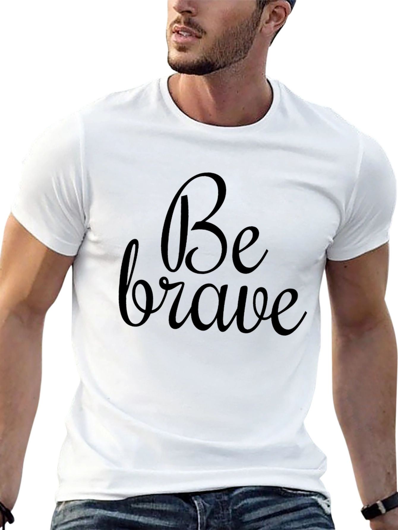 Be Brave Graphic Tee - Black Cotton Casual Shirt