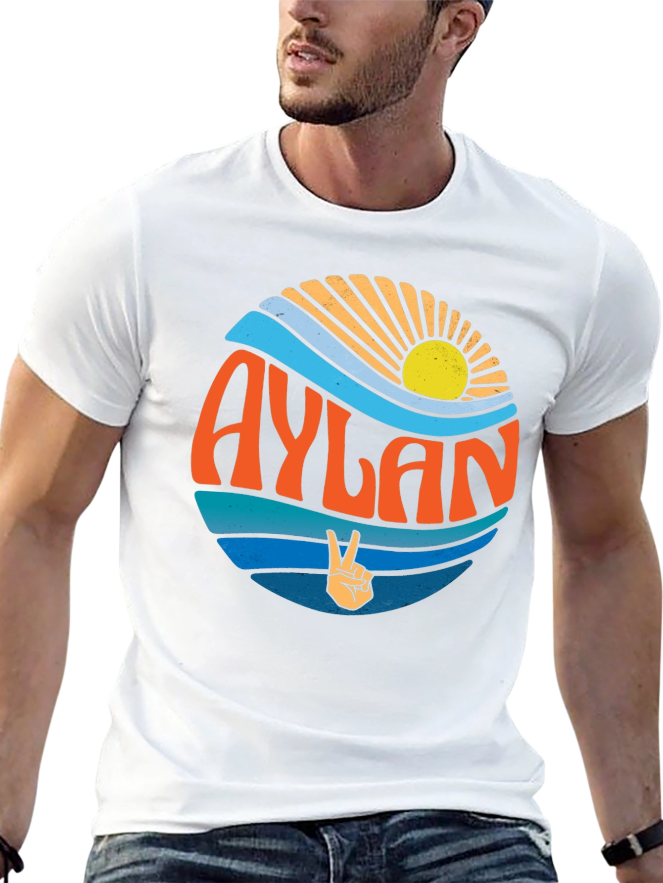 Aylan Retro Graphic T-Shirt Peace Sign