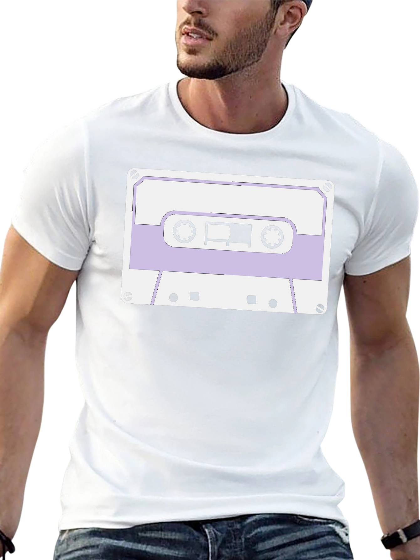 Retro Cassette Tape Graphic Tee - Black