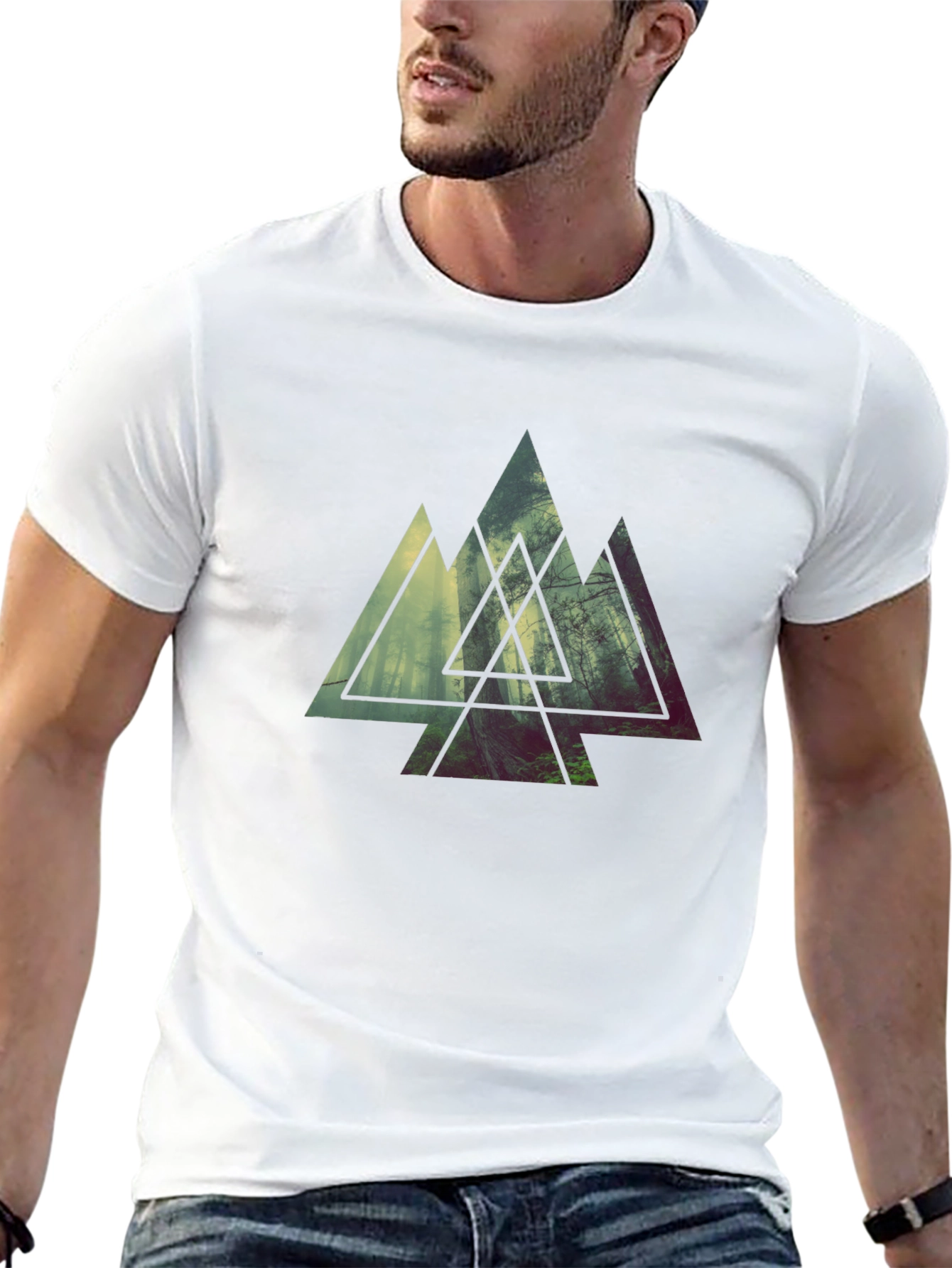 Mountain Forest Graphic T-Shirt - Modern Nature Design