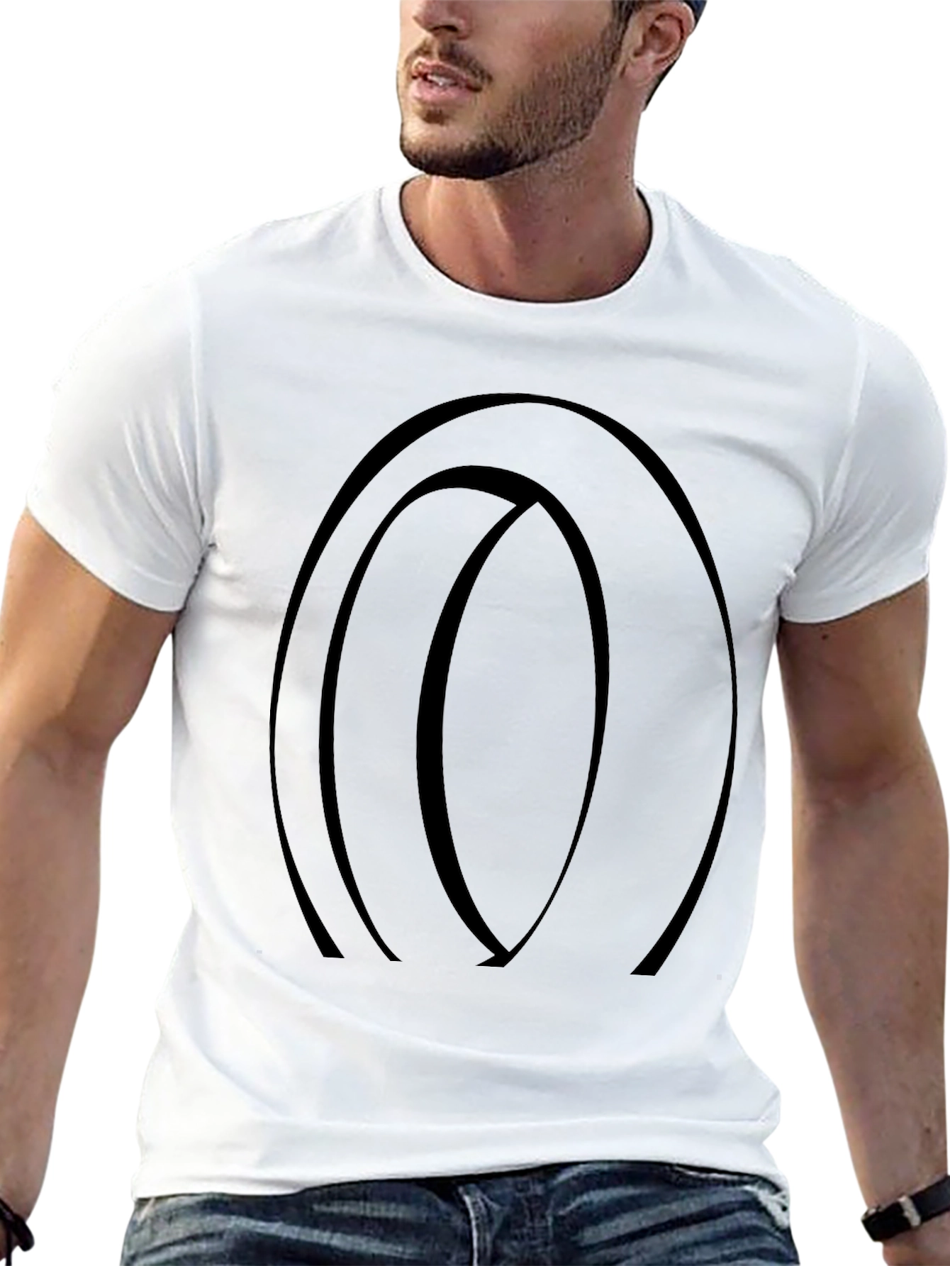 Abstract Circle Graphic Black T-Shirt