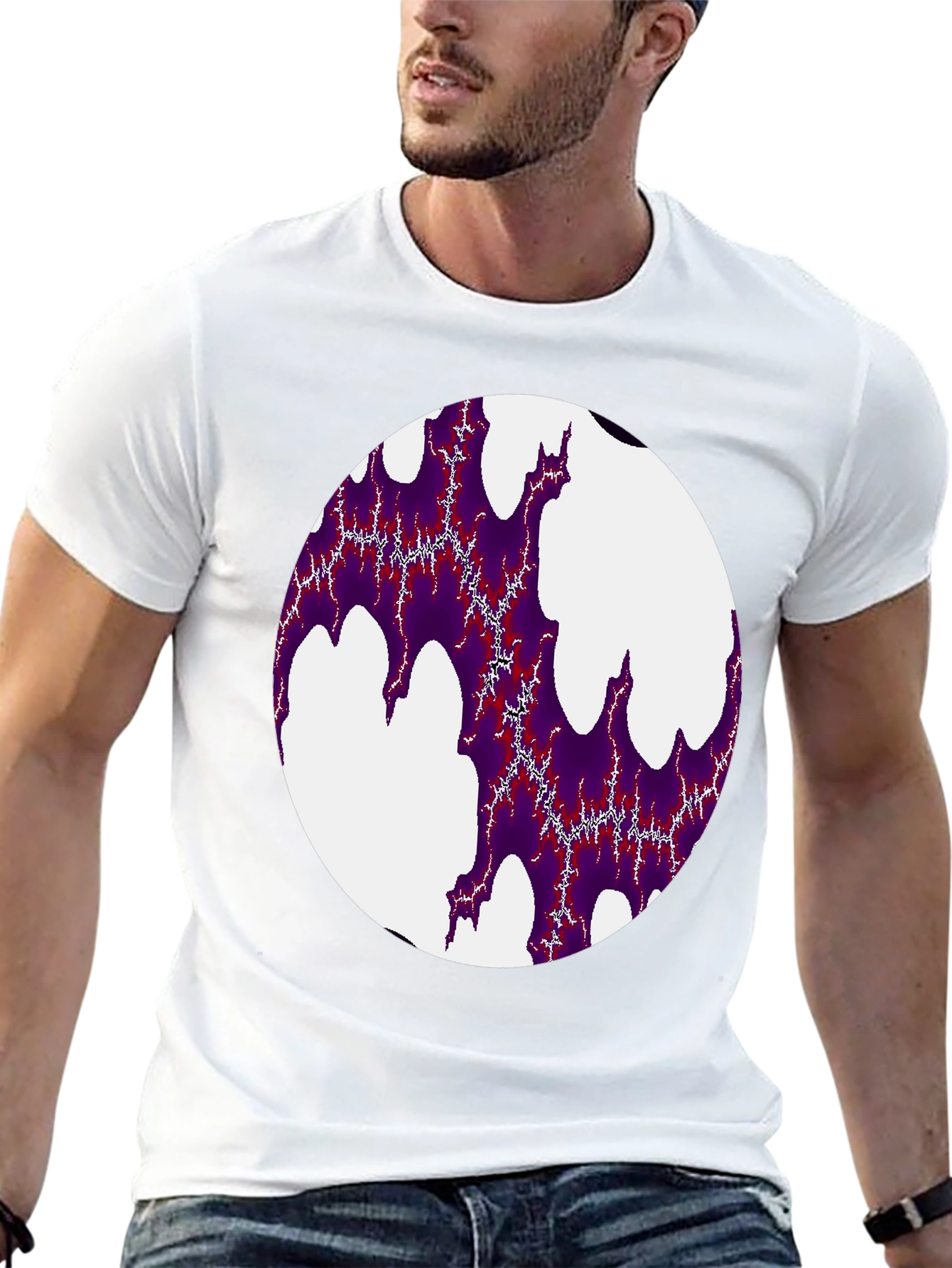 Abstract Fractal Design Black T-Shirt