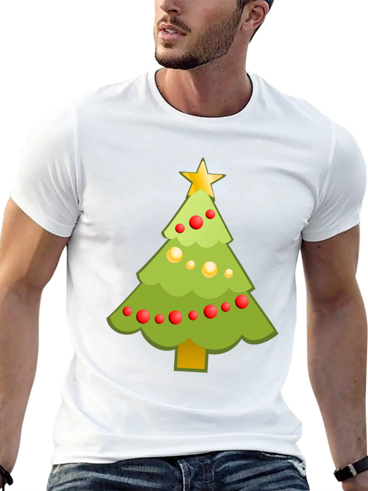 Festive Christmas Tree Graphic Tee - Holiday Cheer