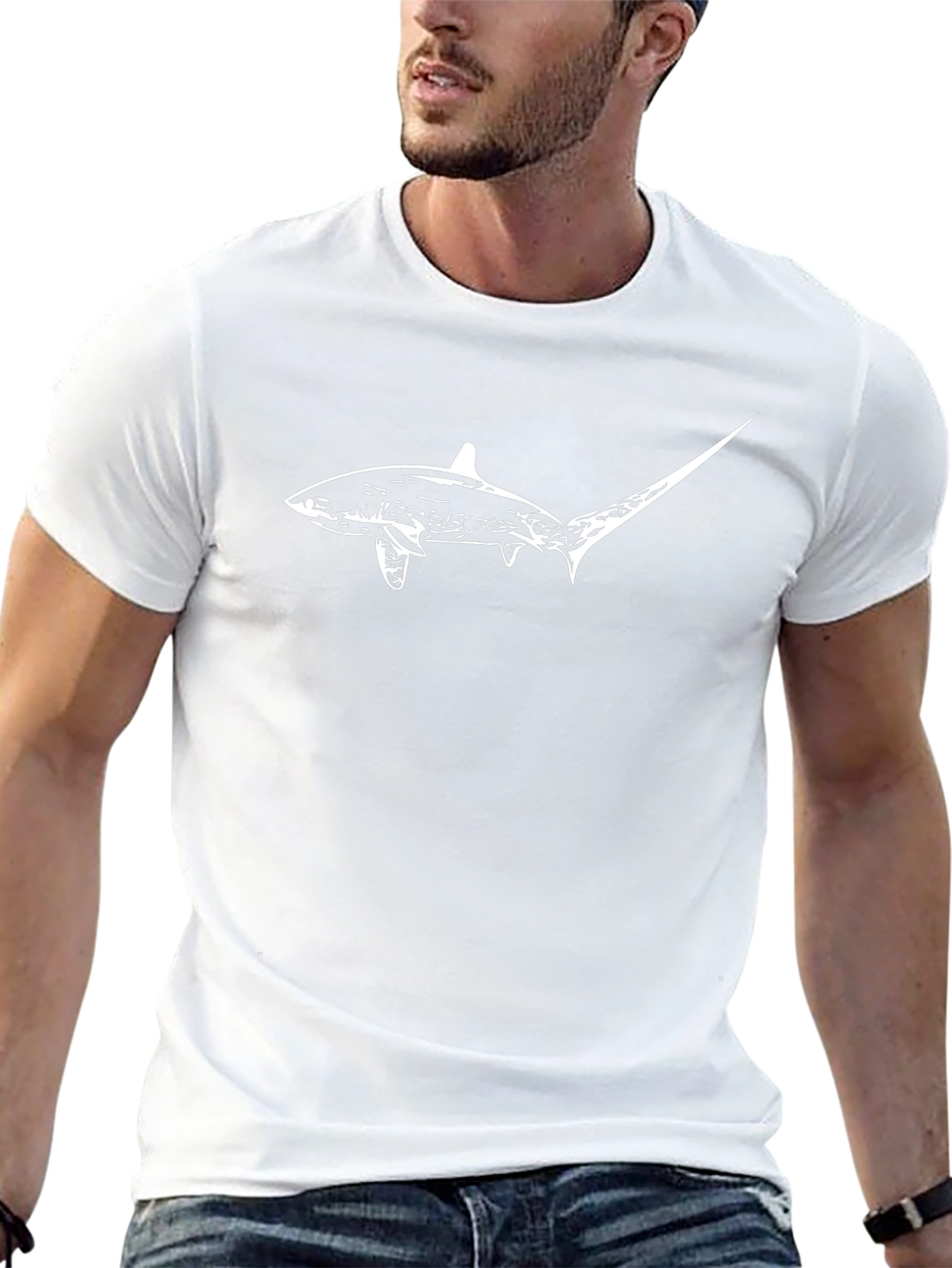 Shark Graphic Tee - Mens Black Short Sleeve