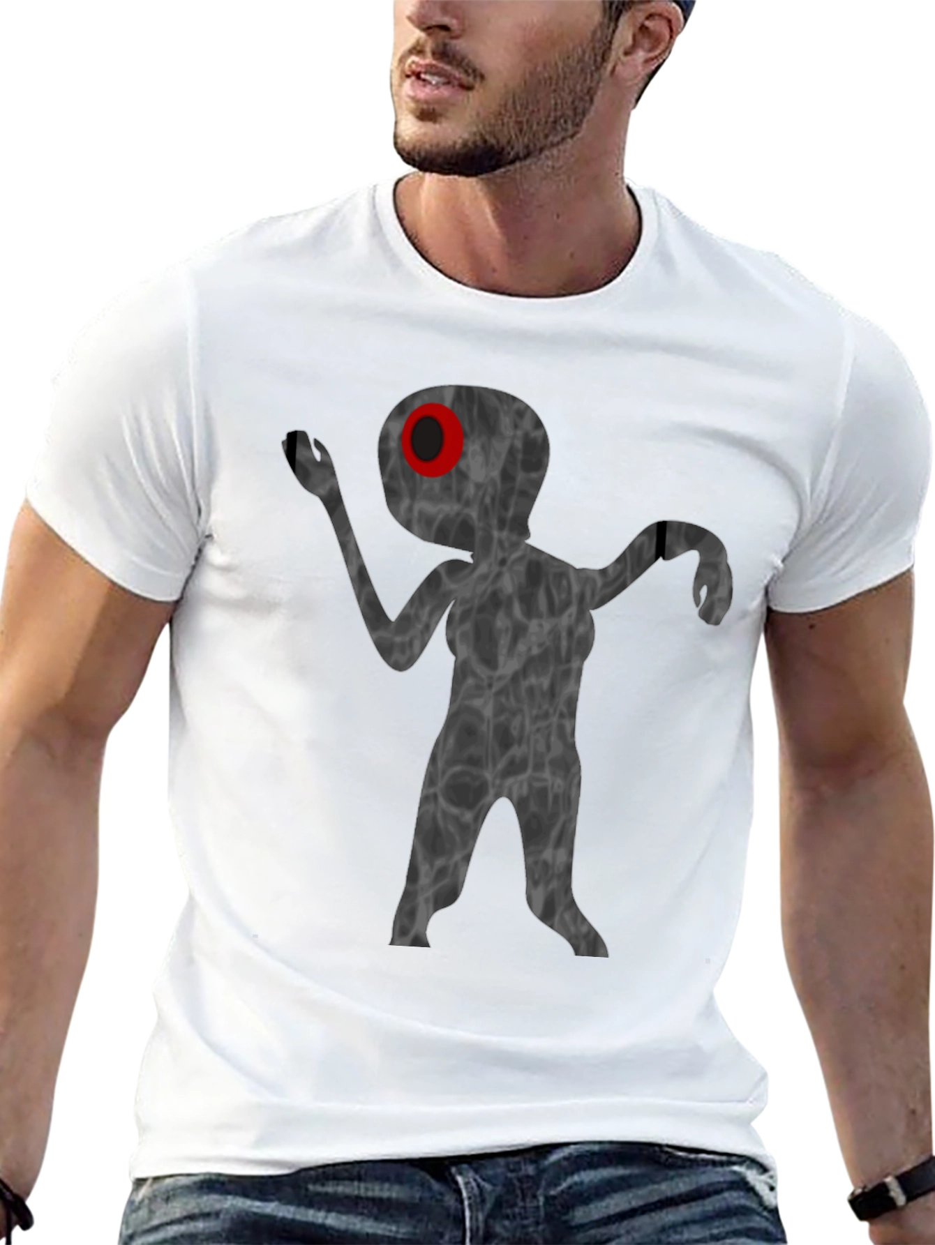 Unique Alien Graphic T-Shirt - Black