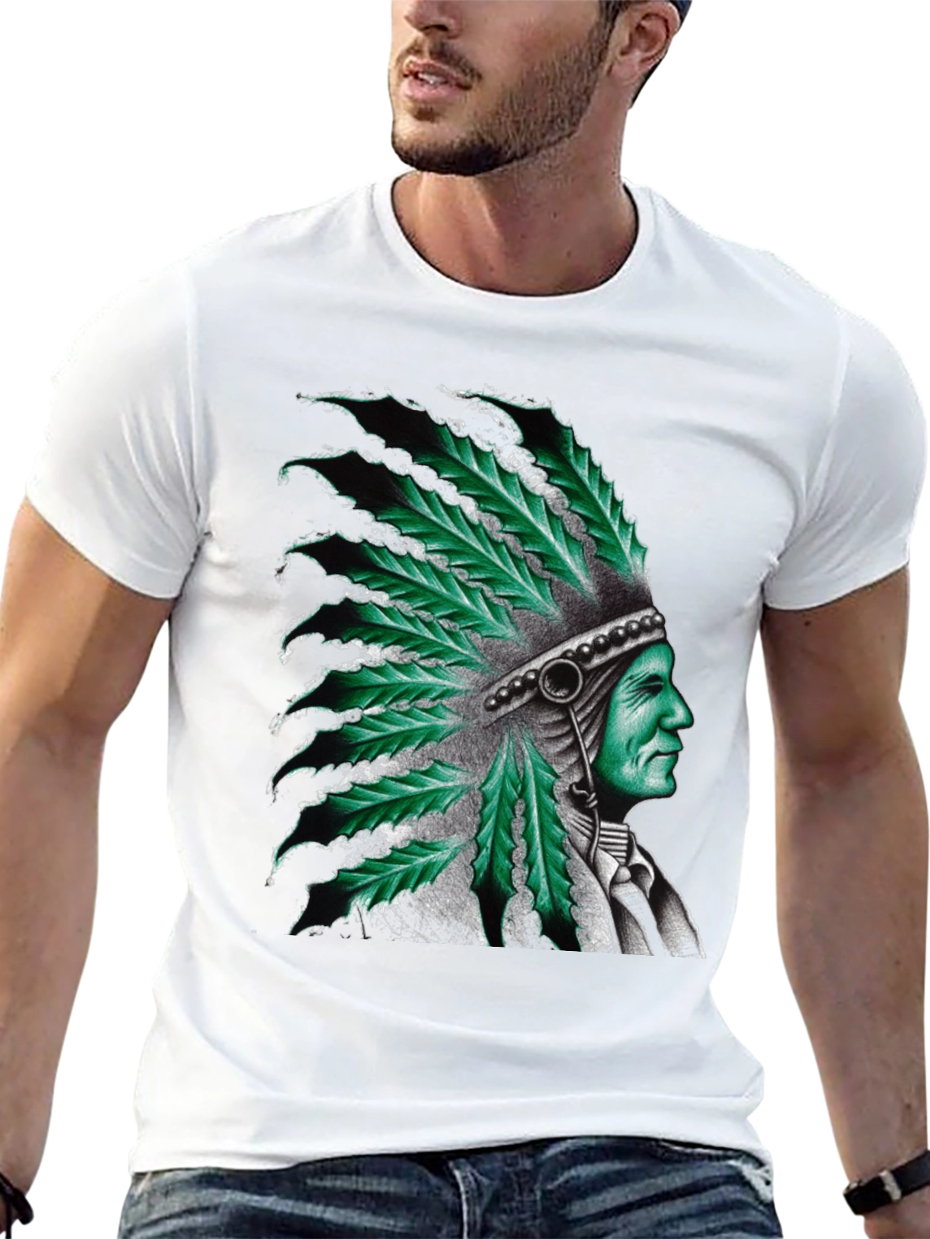 Cannabis Leaf Headdress Graphic Tee