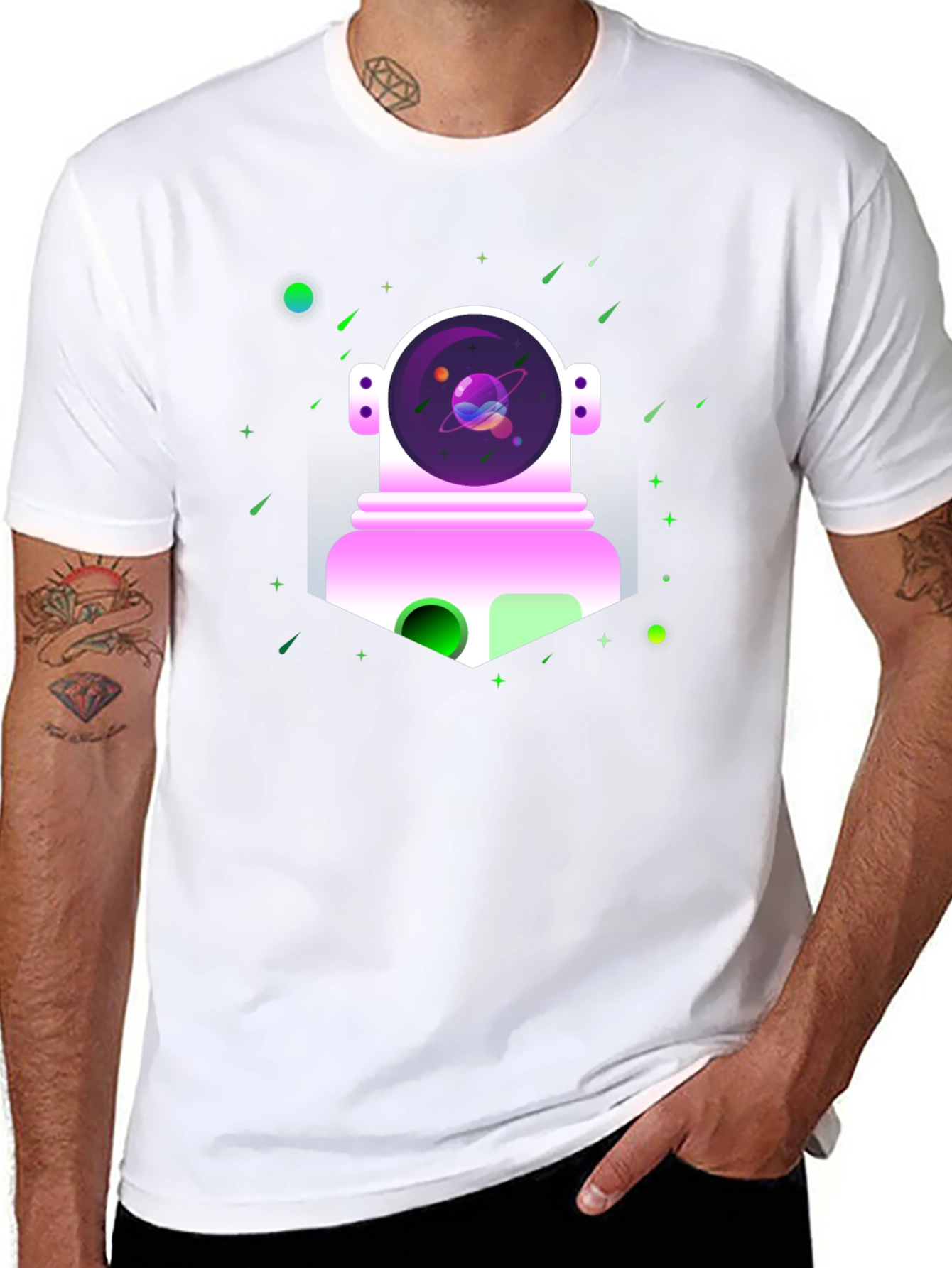 Astronaut in Space Graphic Tee - Black