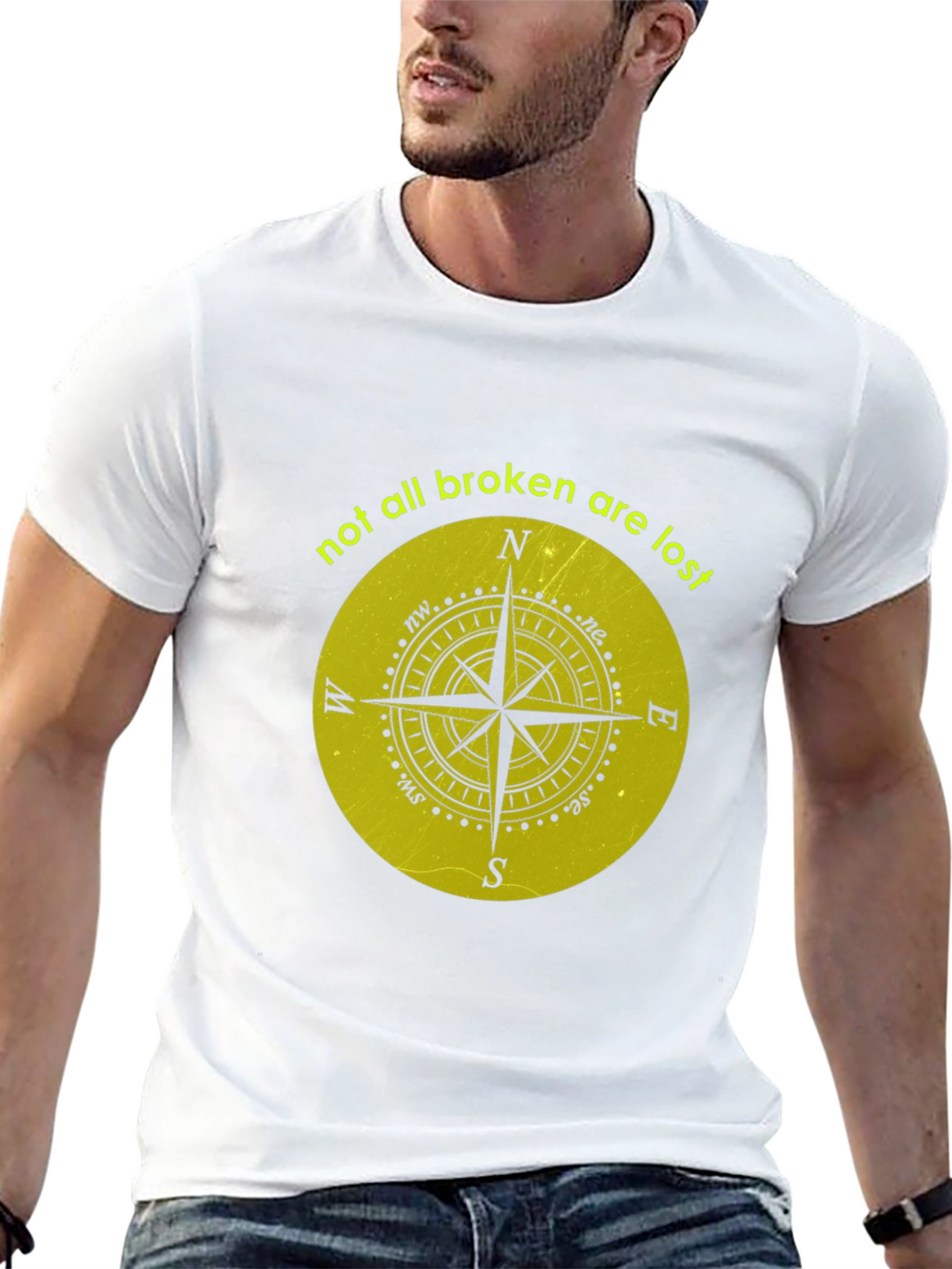 Compass Graphic Tee - Not All Broken Are Lost
