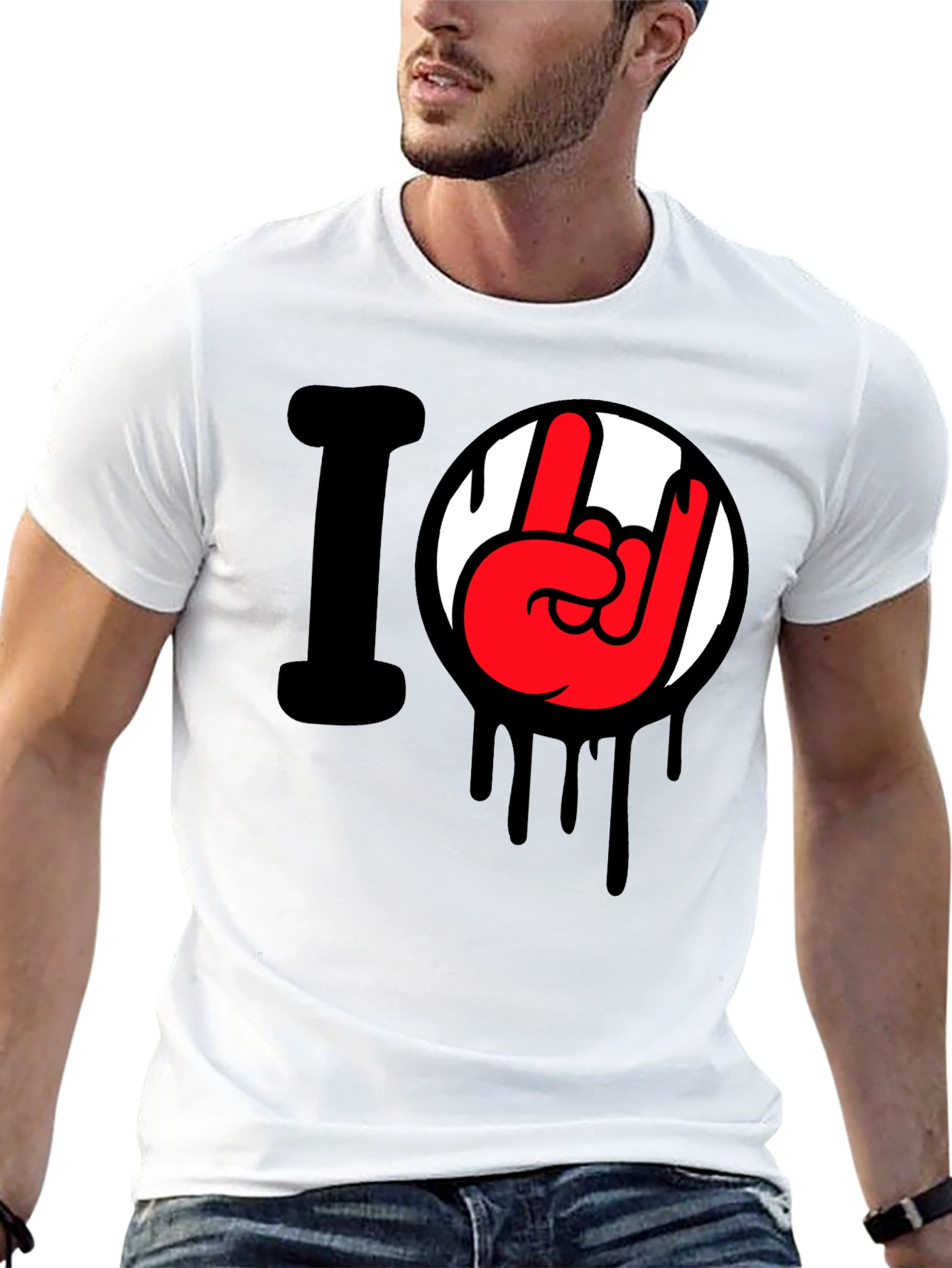 I Love Rock Hand Gesture Tee