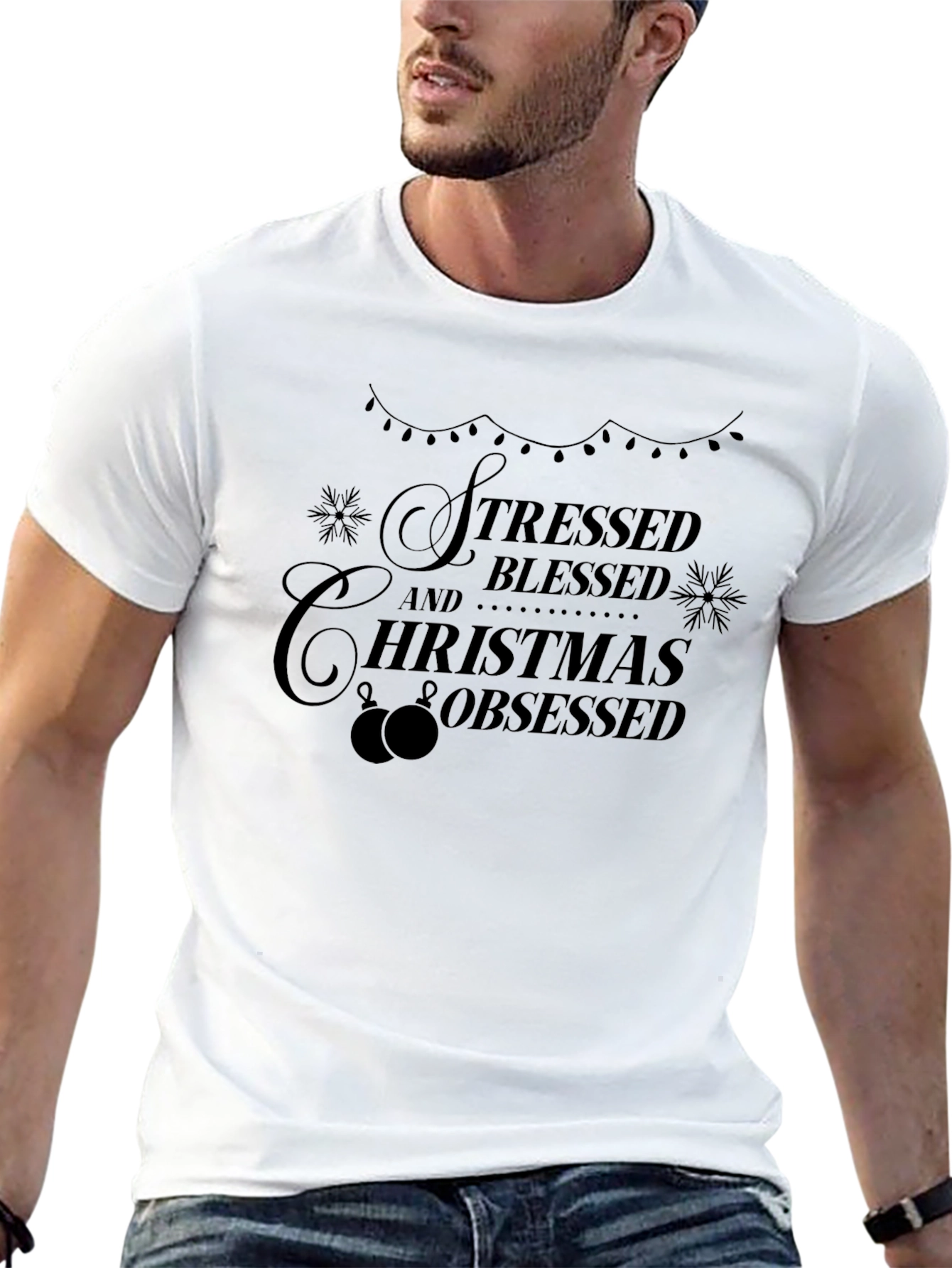 Stressed Blessed Christmas Obsessed T-Shirt