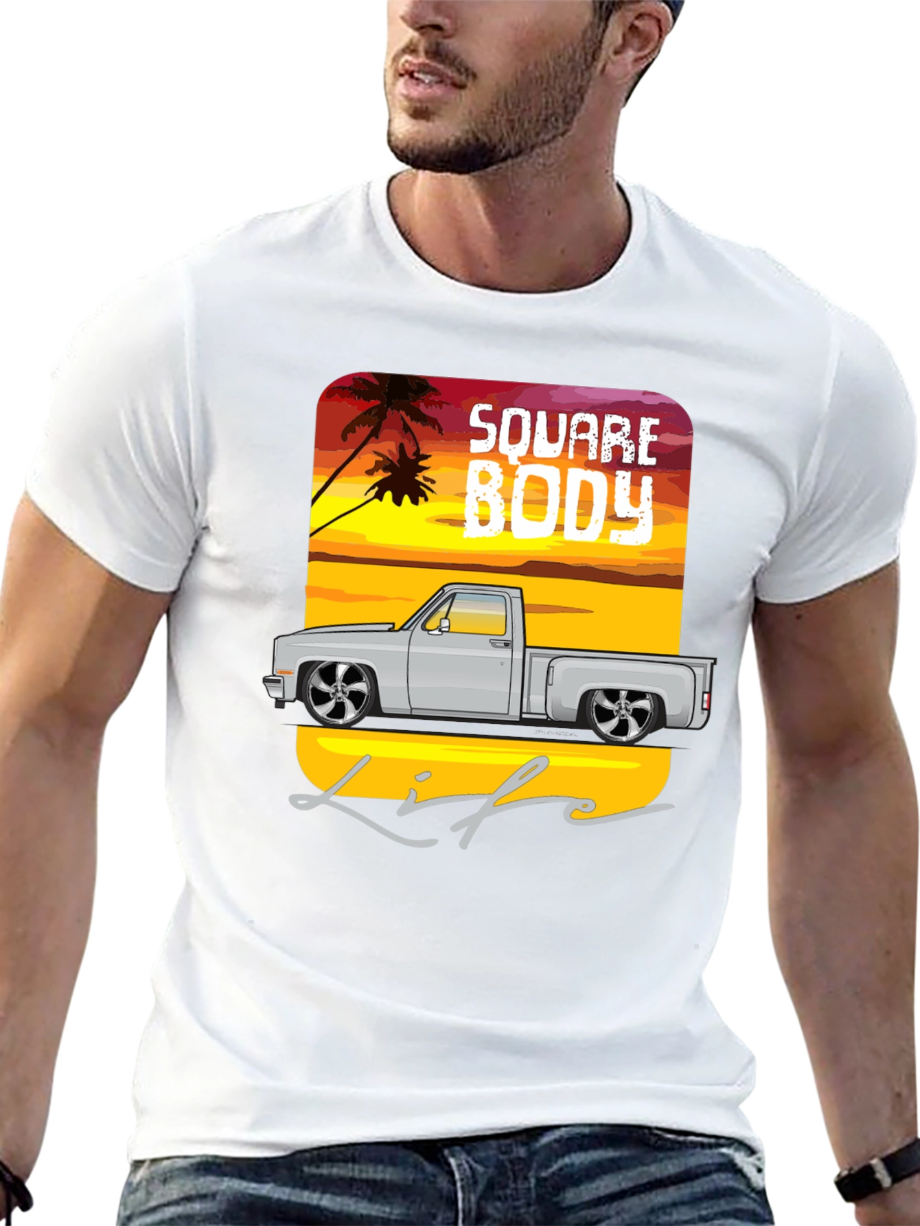 Square Body Life Black Graphic T-Shirt