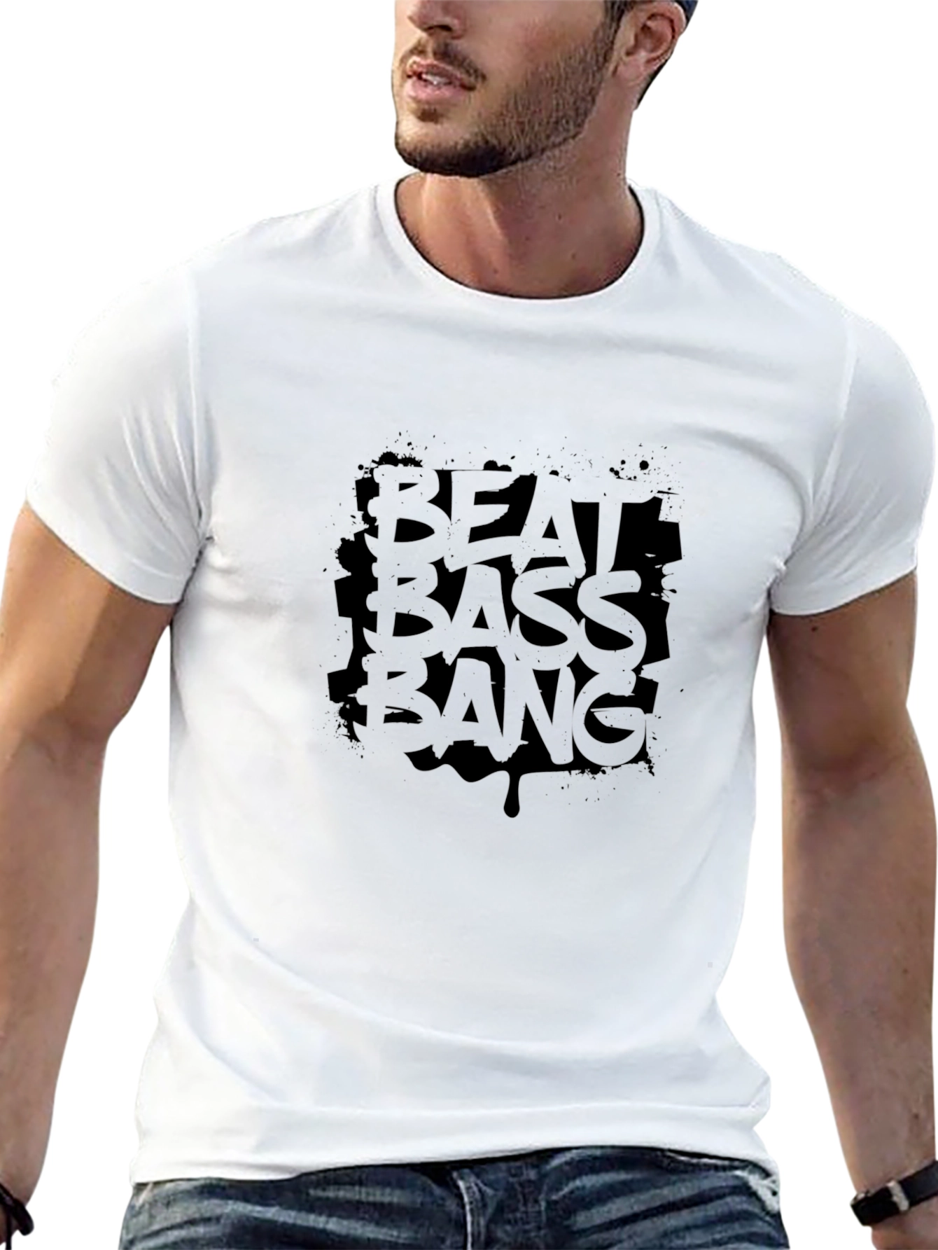 Beat Bass Bang Graphic Tee - Black