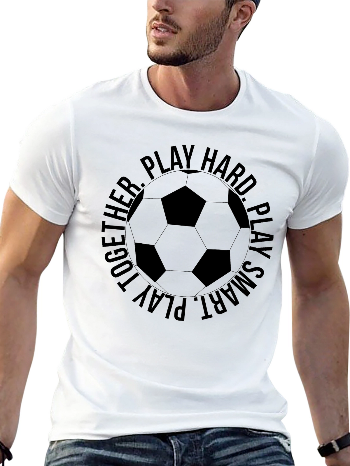 Soccer Ball Graphic T-Shirt - Play Hard