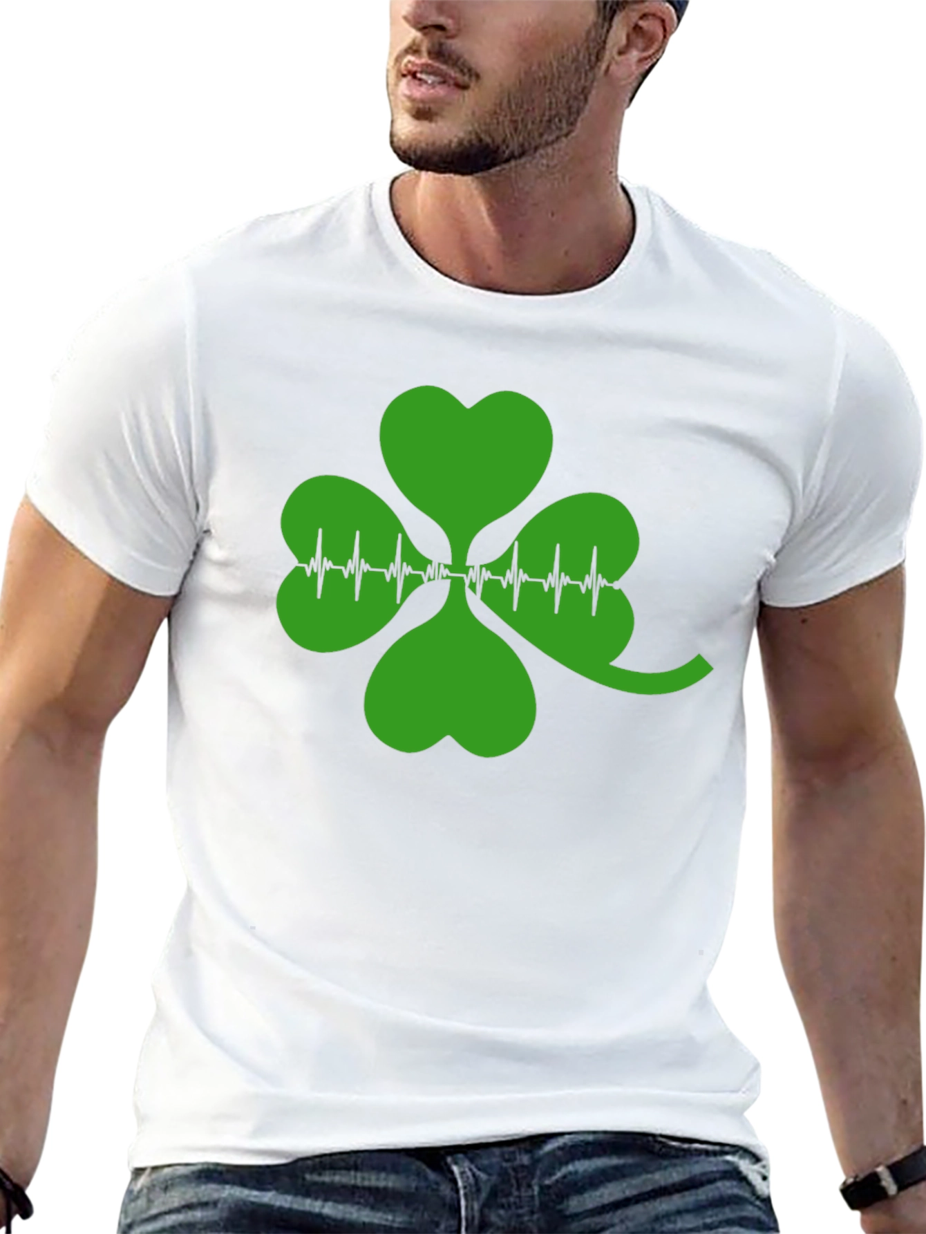 St. Patricks Day Shamrock Heartbeat T-Shirt