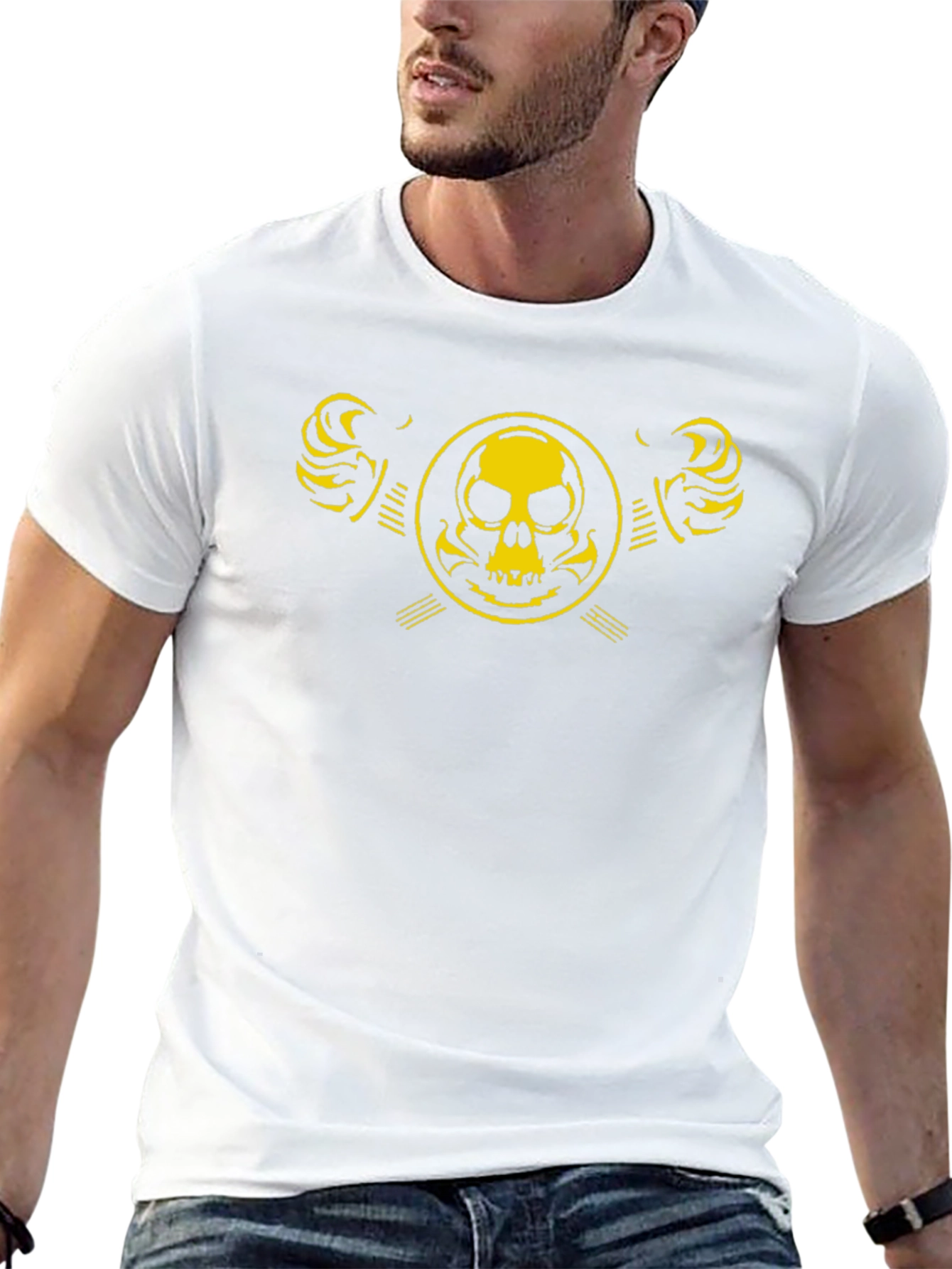 Skull Emblem Graphic Black T-Shirt