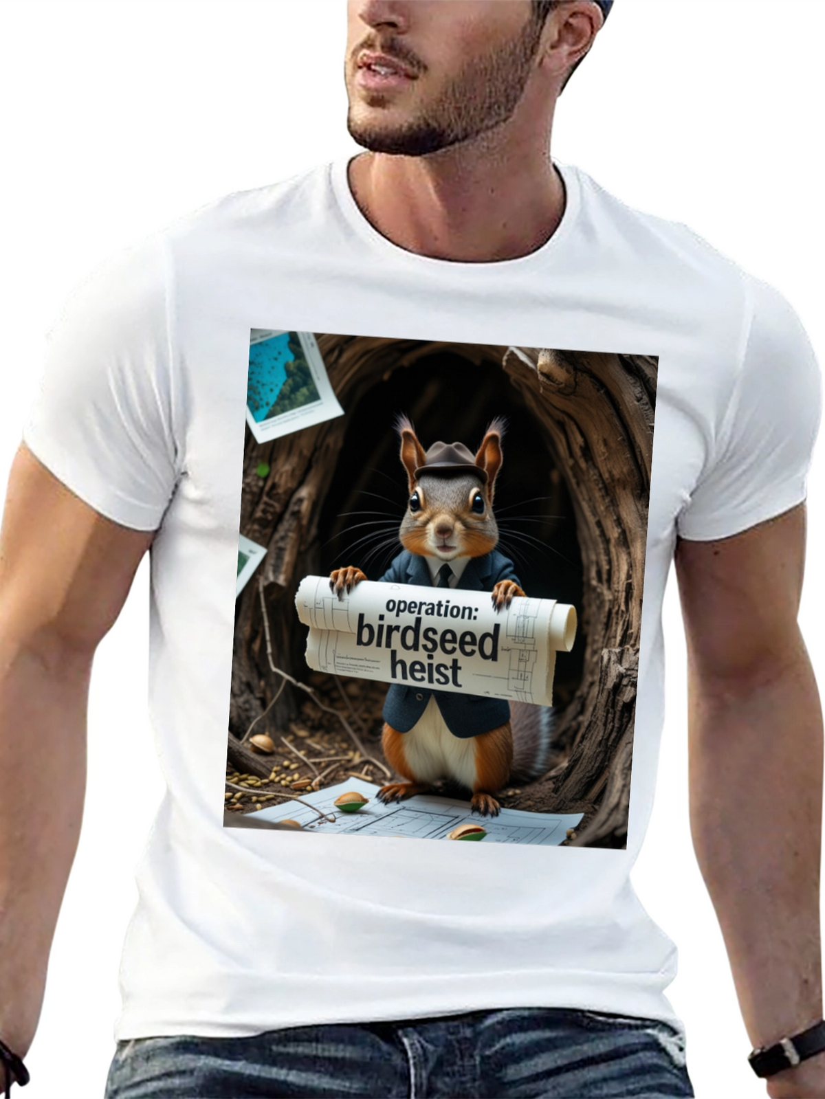 Birdseed Heist Squirrel T-Shirt