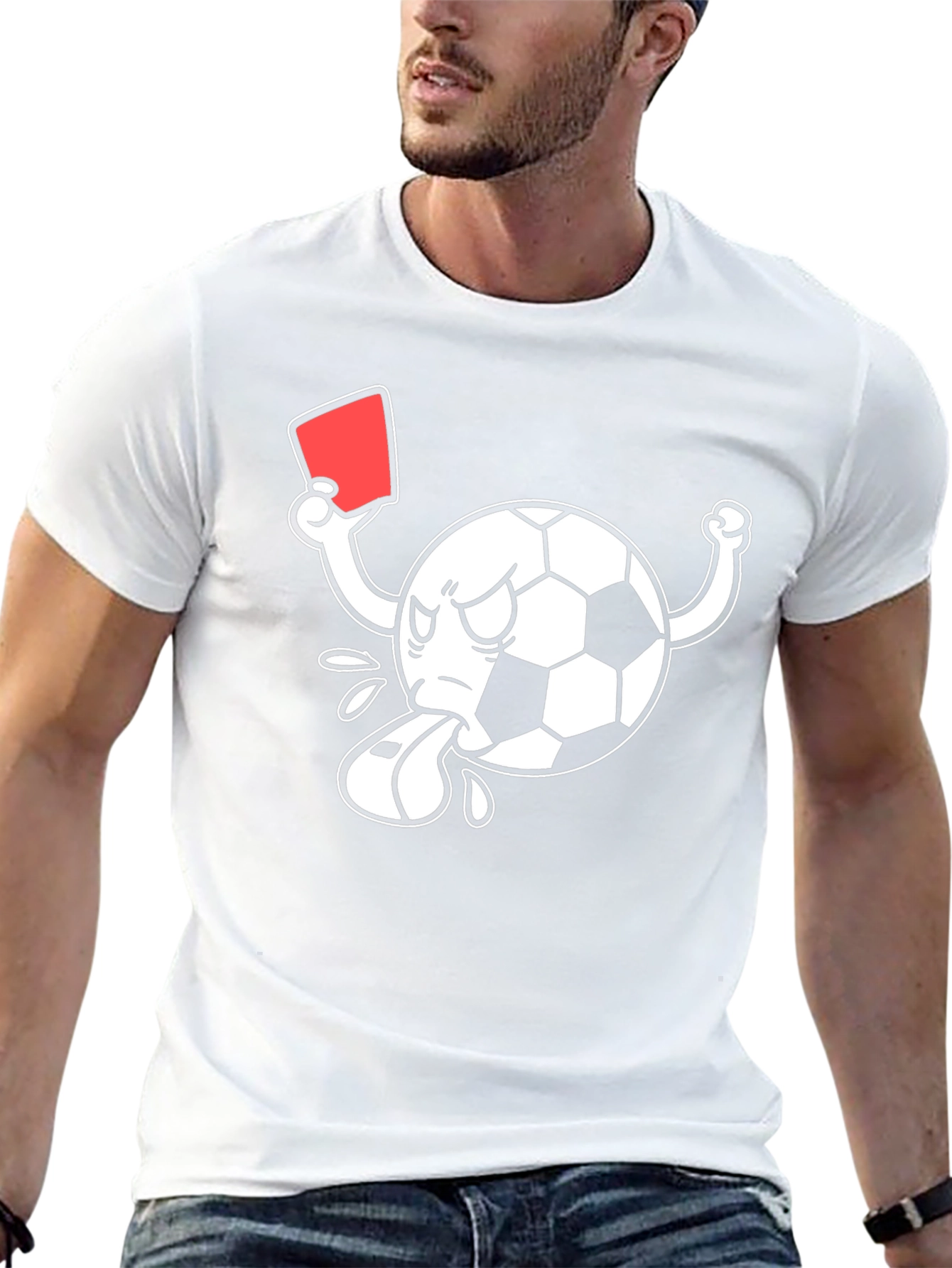 Soccer Cartoon Referee Black T-Shirt