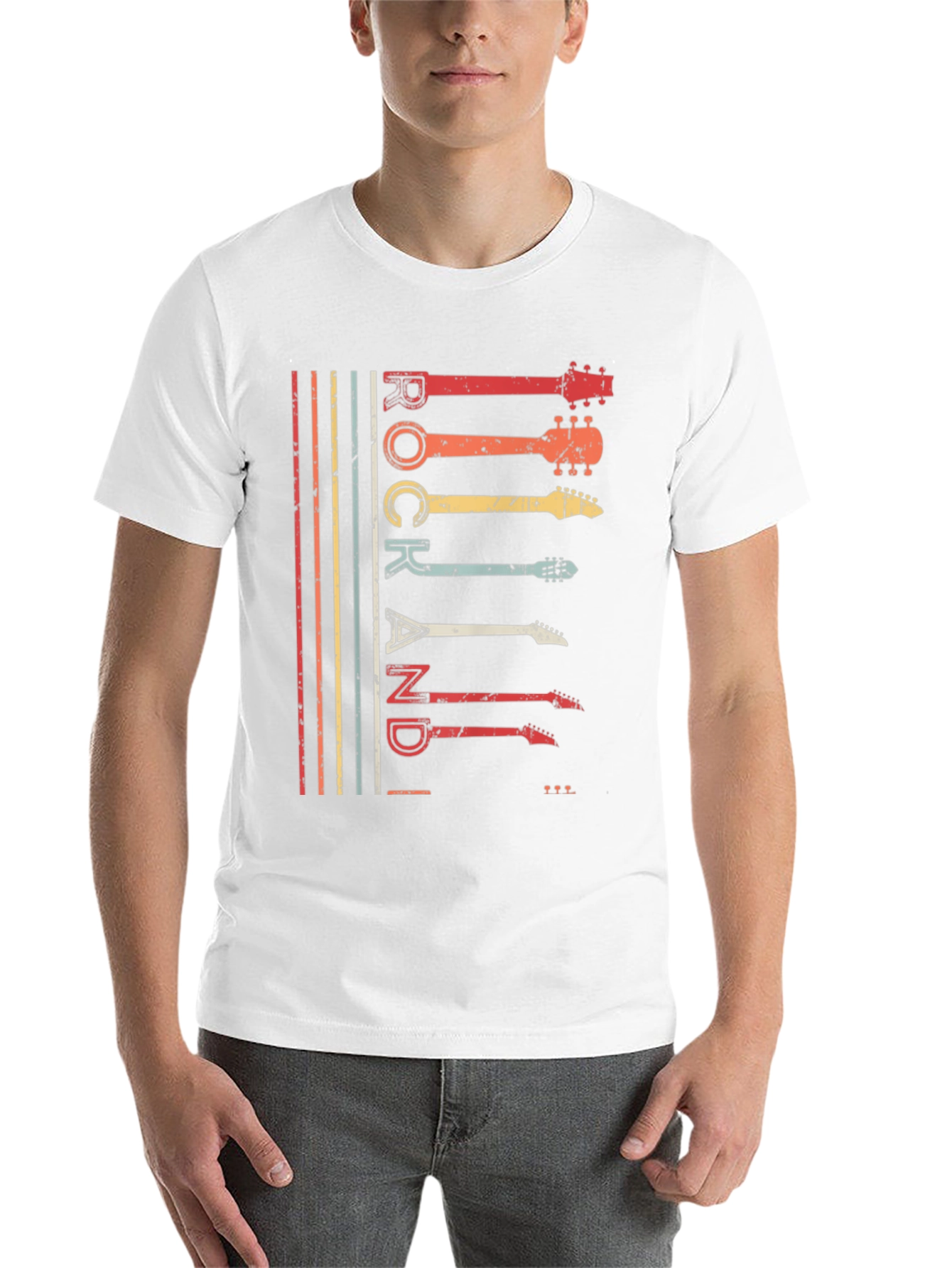 Retro Rock and Roll Guitar T-Shirt