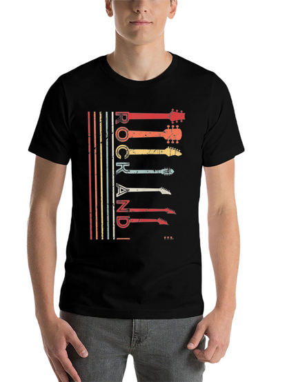 Retro Rock and Roll Guitar T-Shirt