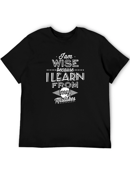Wise Learn From Mistakes Black Graphic Tee