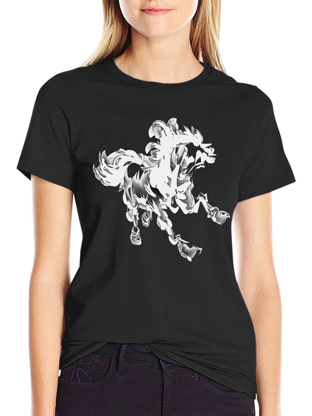 Abstract Horse Graphic T-Shirt
