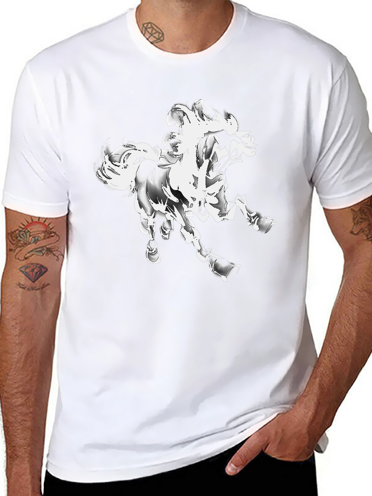 Abstract Horse Graphic T-Shirt