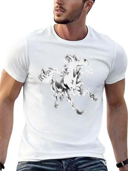 Abstract Horse Graphic T-Shirt