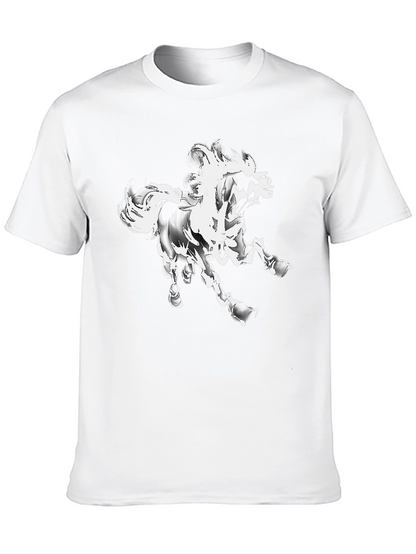 Abstract Horse Graphic T-Shirt