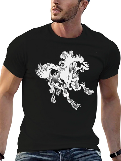 Abstract Horse Graphic T-Shirt