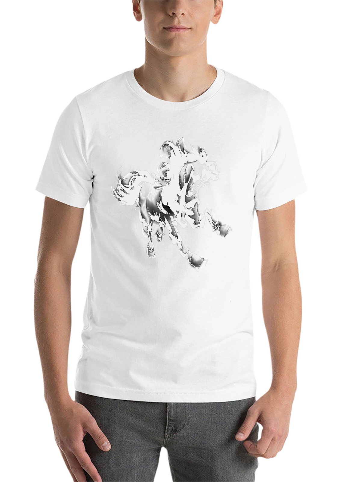 Abstract Horse Graphic T-Shirt