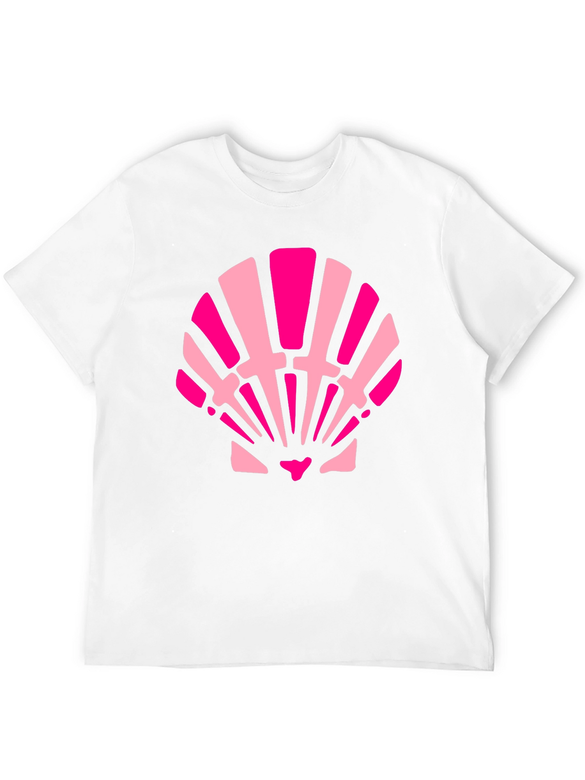 Pink Seashell Graphic Tee - Black Cotton Blend