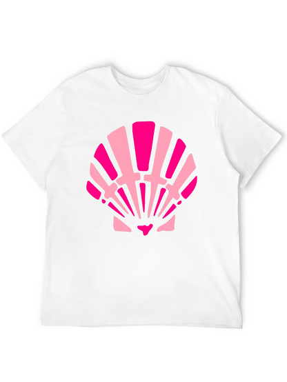 Pink Seashell Graphic Tee - Black Cotton Blend