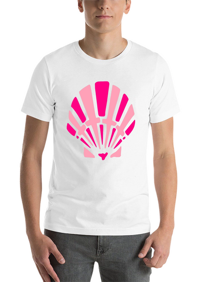 Pink Seashell Graphic Tee - Black Cotton Blend