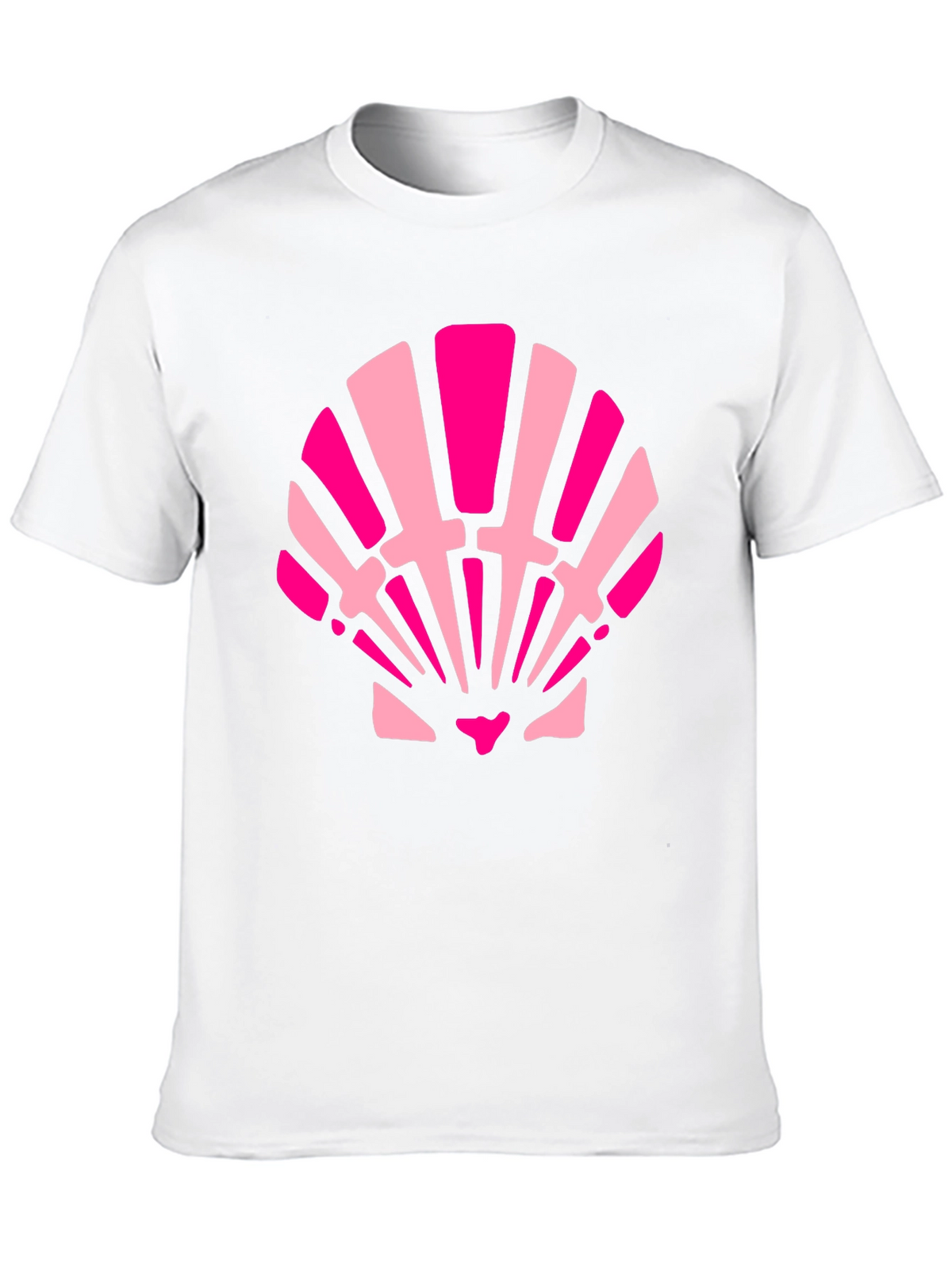 Pink Seashell Graphic Tee - Black Cotton Blend