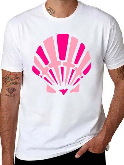 Pink Seashell Graphic Tee - Black Cotton Blend