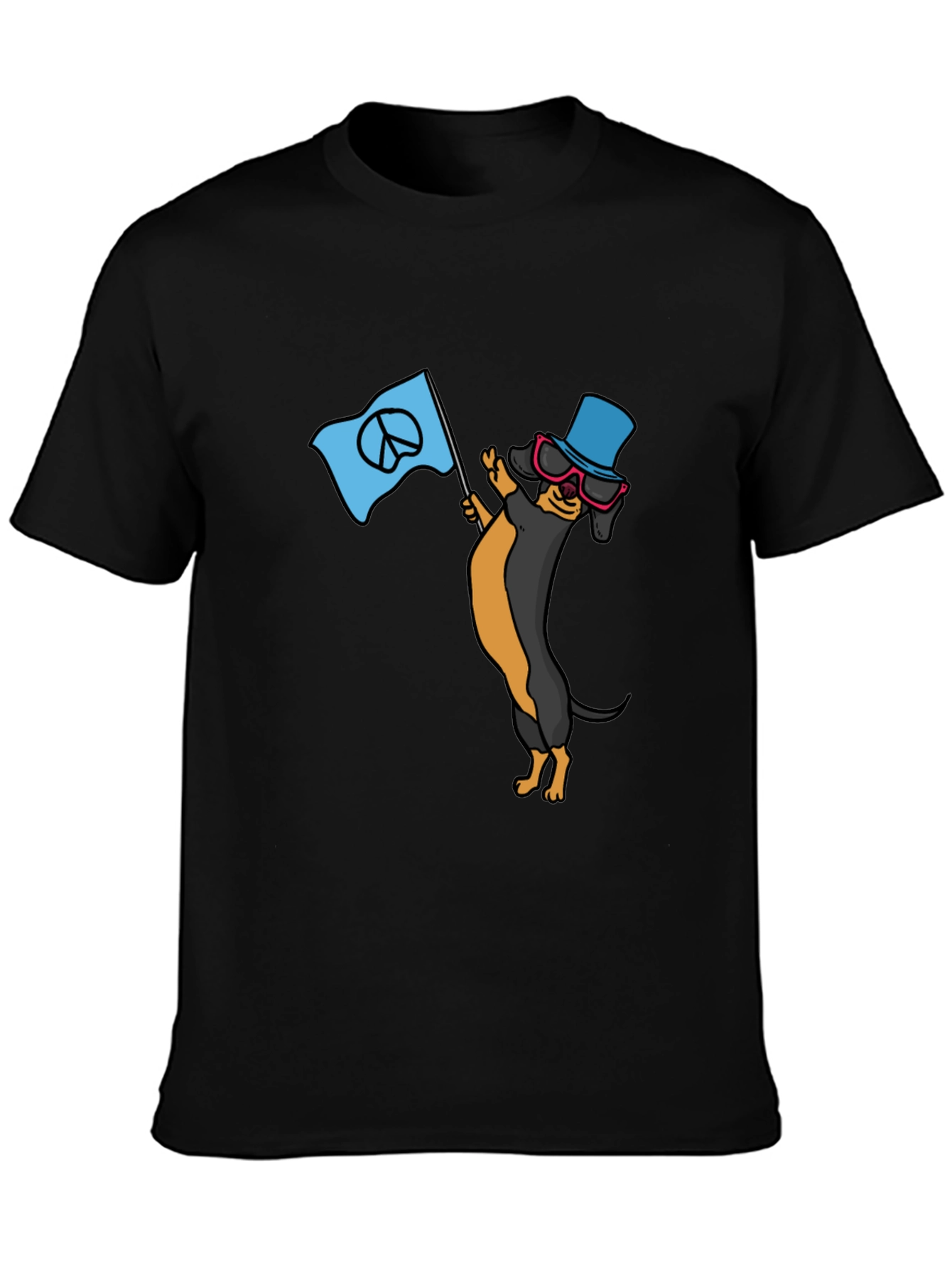 Cool Dachshund Peace Sign T-Shirt