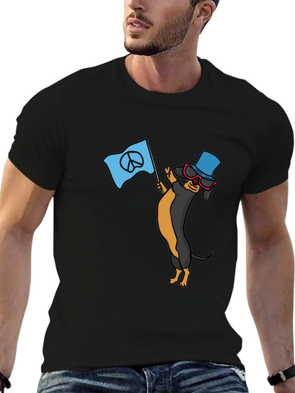 Cool Dachshund Peace Sign T-Shirt