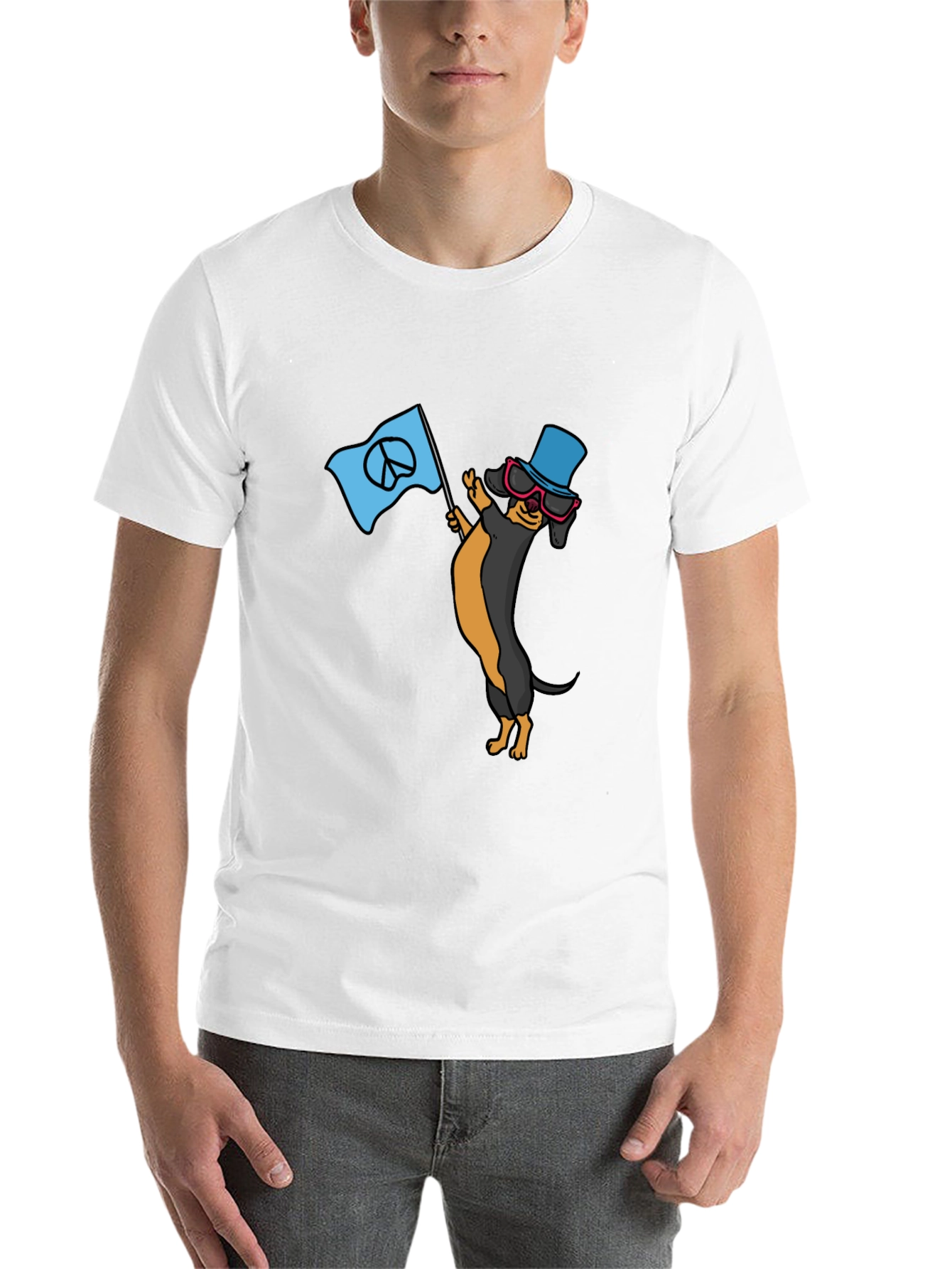 Cool Dachshund Peace Sign T-Shirt