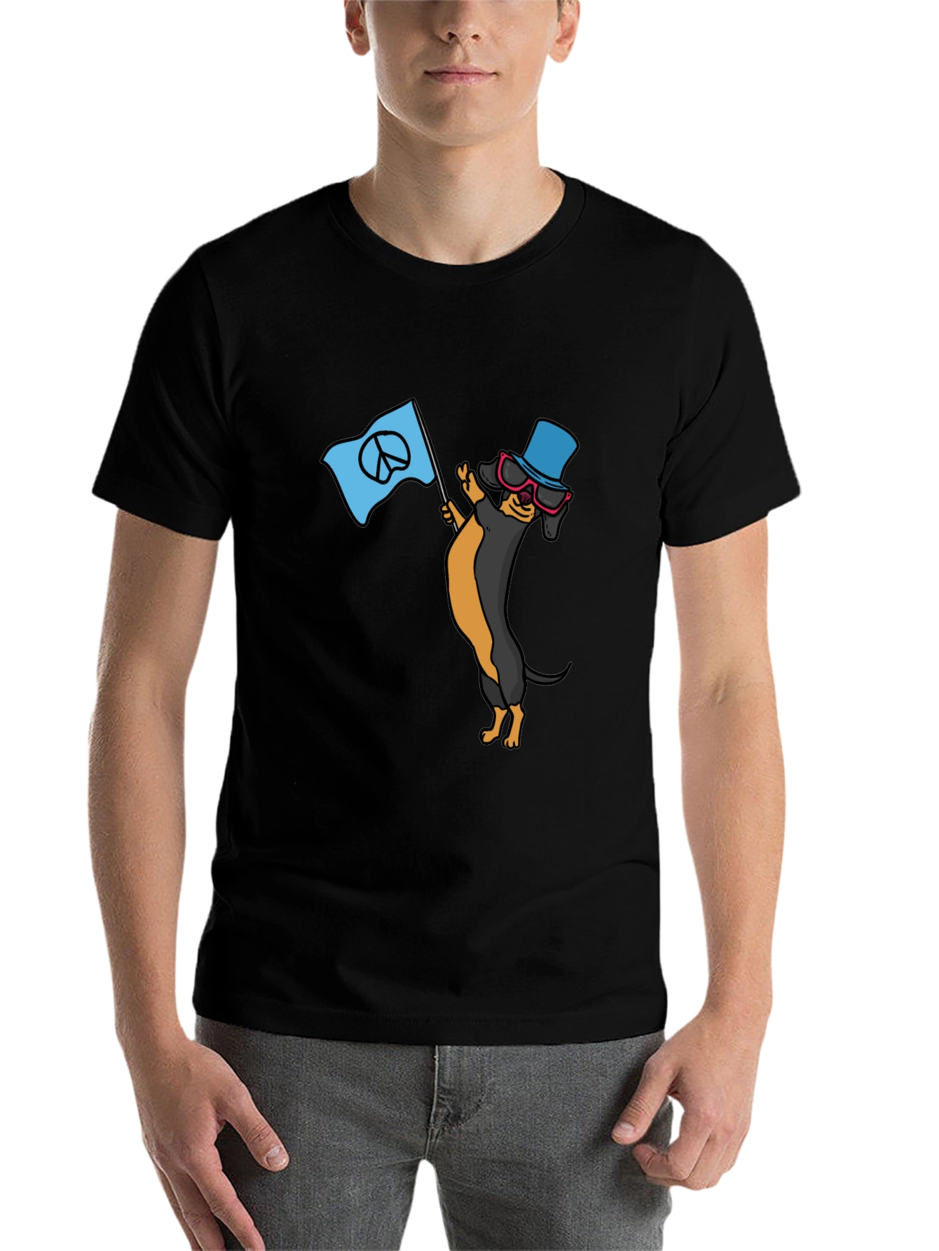 Cool Dachshund Peace Sign T-Shirt