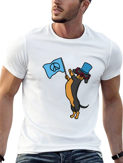 Cool Dachshund Peace Sign T-Shirt