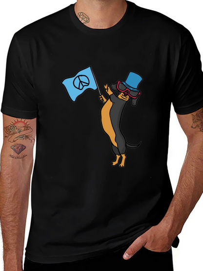 Cool Dachshund Peace Sign T-Shirt