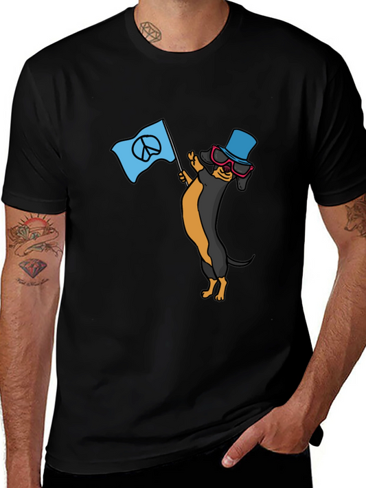 Cool Dachshund Peace Sign T-Shirt
